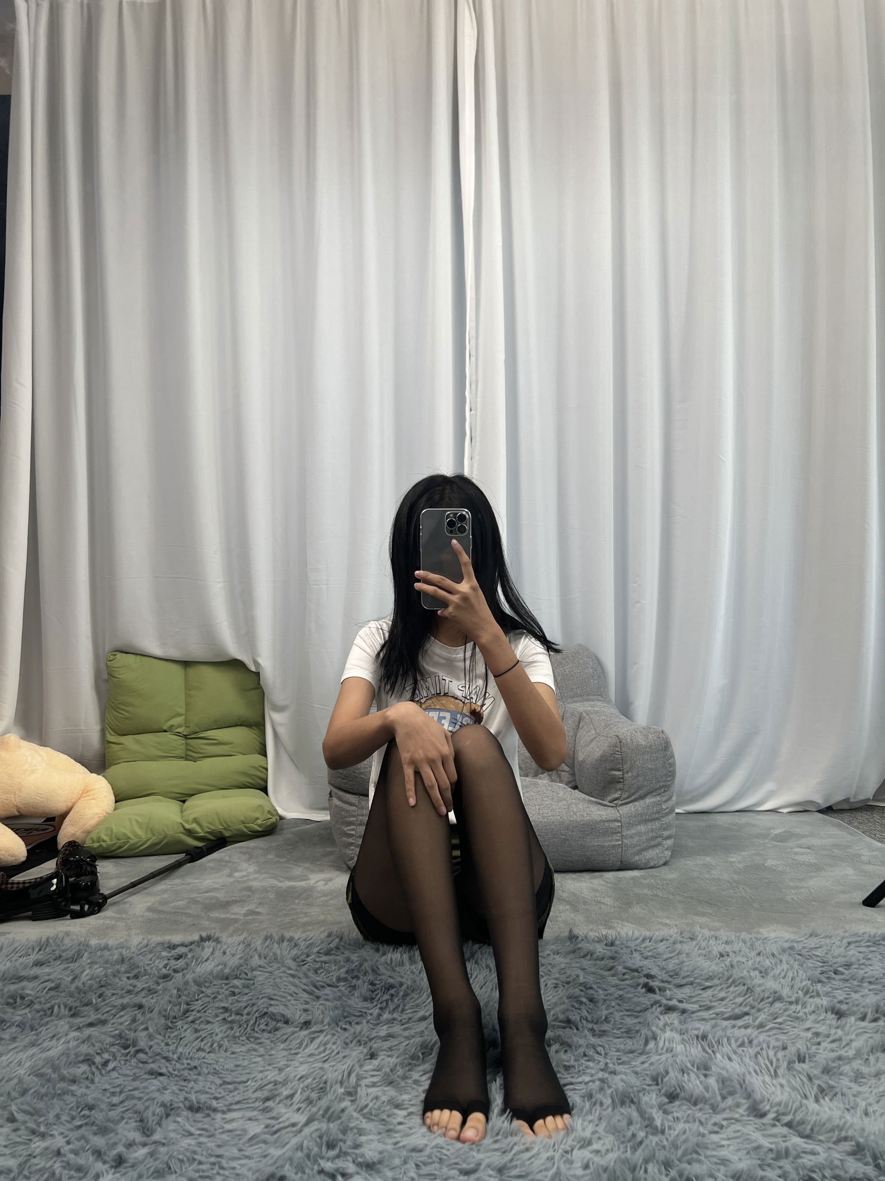 三禾摄影 No.060 迷彩裤裙 黑丝露趾袜/(208P)