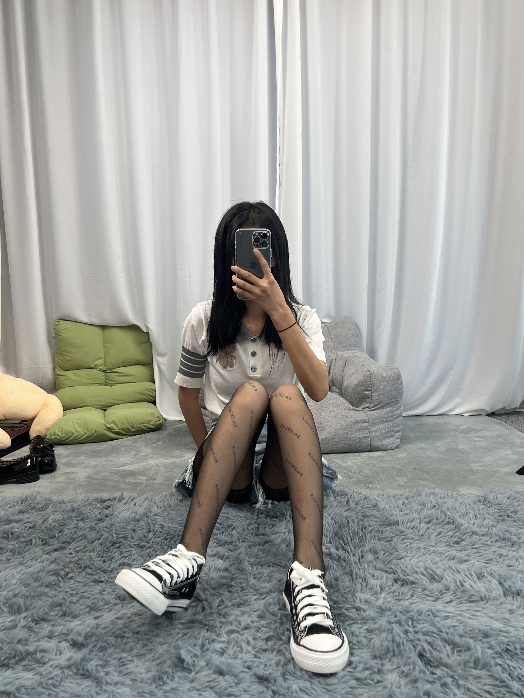 三禾摄影 No.061 字母黑丝 帆布鞋/(173P)