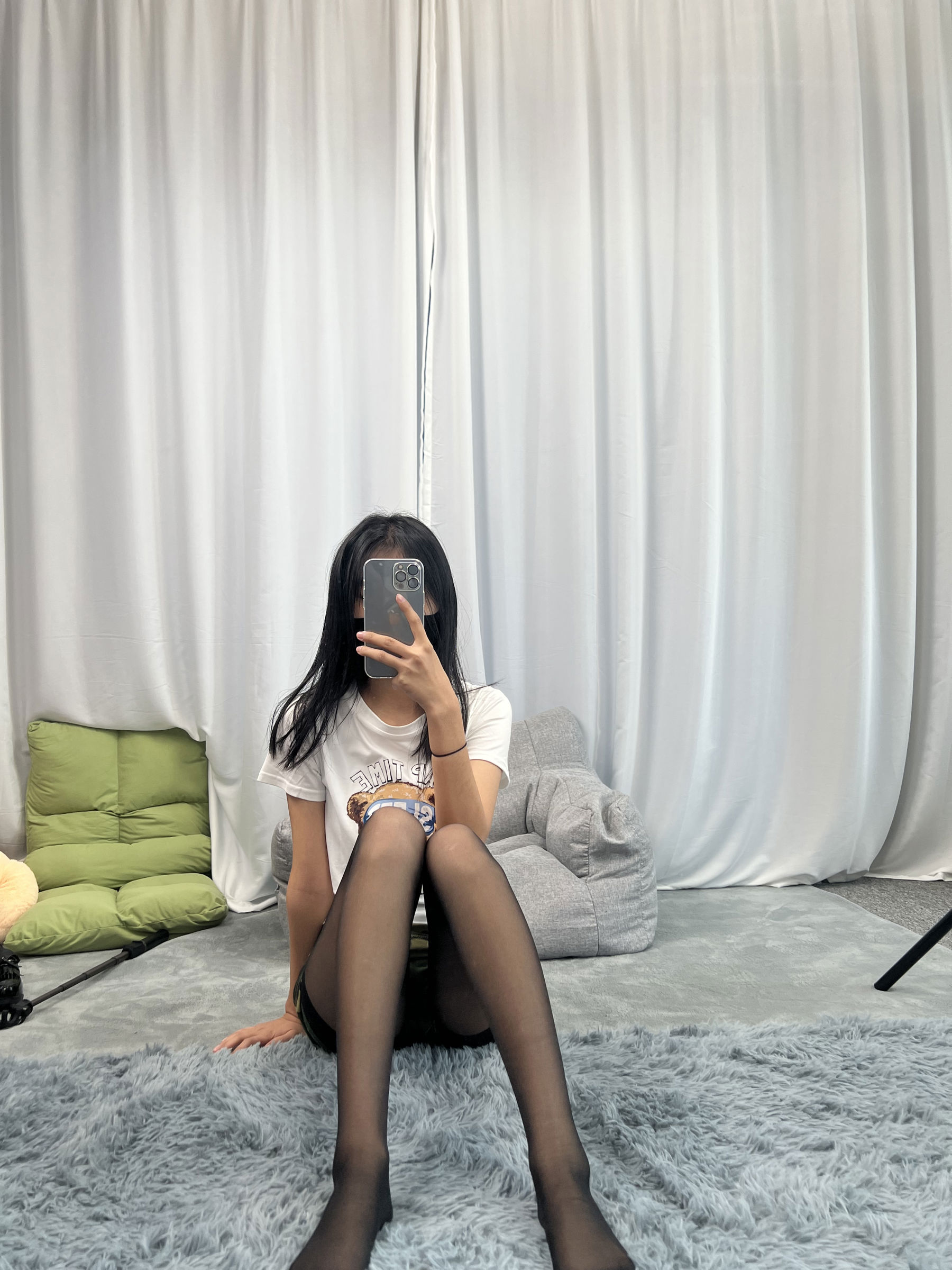 三禾摄影 No.060 迷彩裤裙 黑丝露趾袜/(208P)