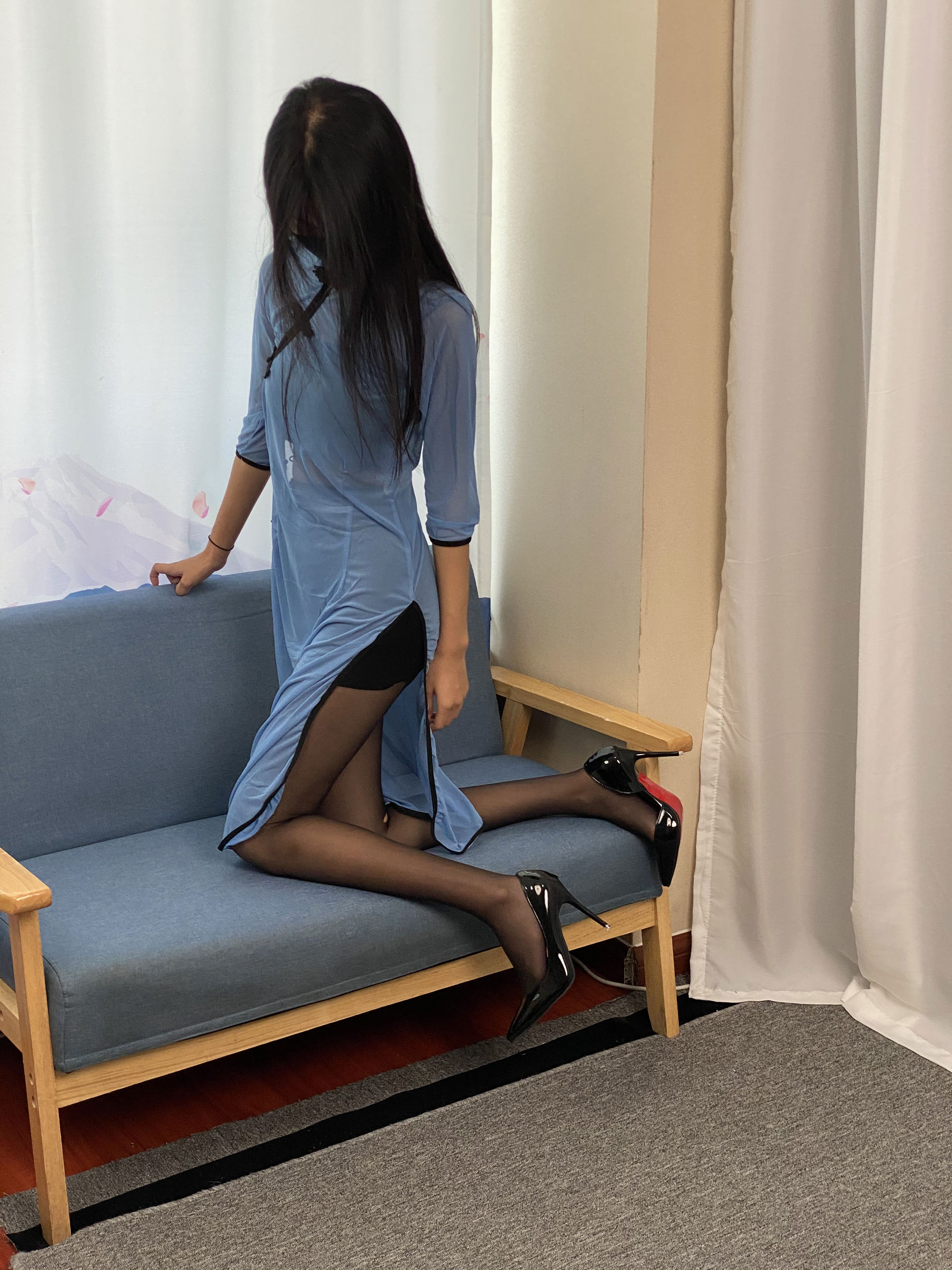 三禾摄影 No.064 薄丝旗袍 黑丝 高跟/(245P)