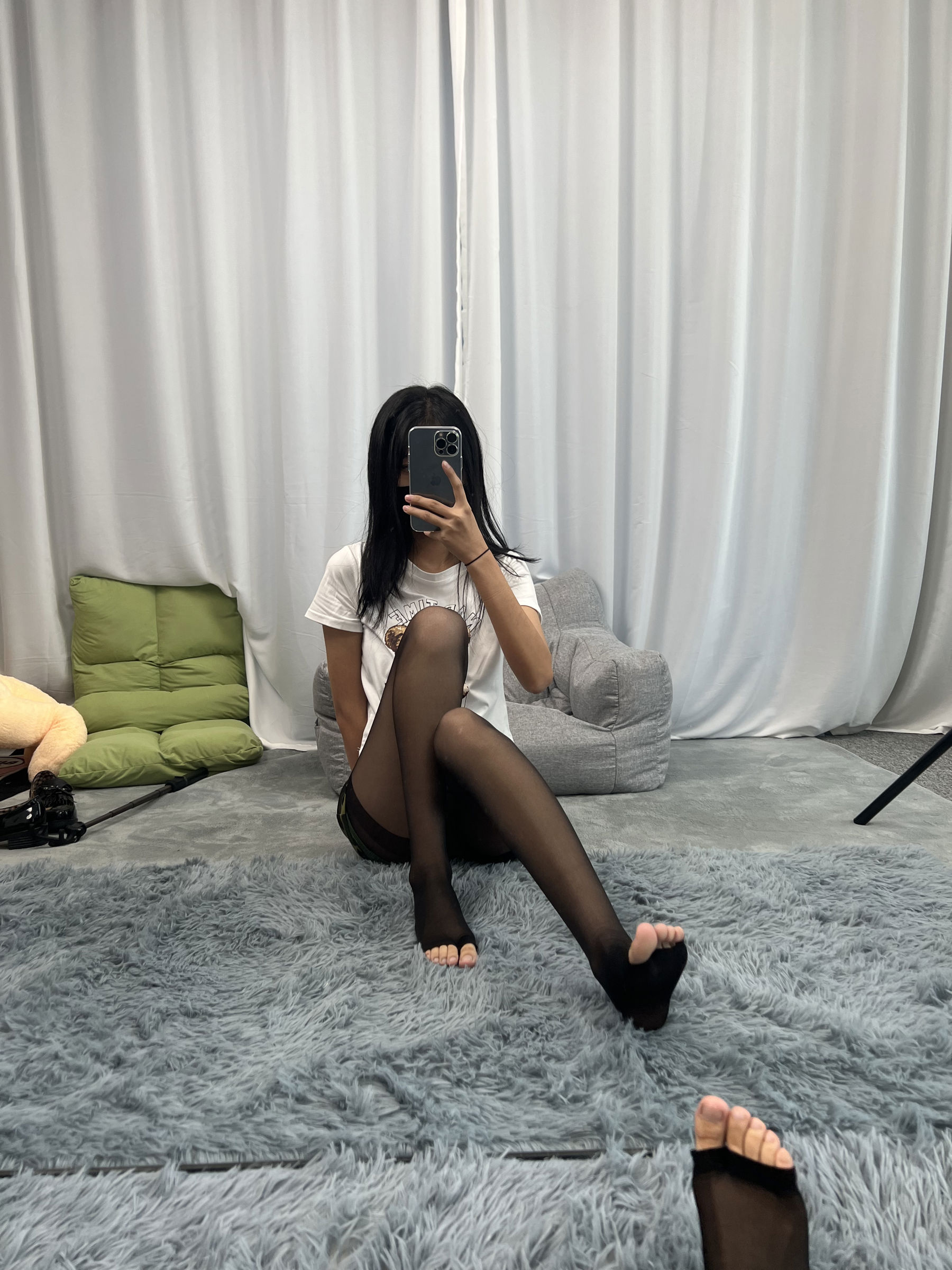 三禾摄影 No.060 迷彩裤裙 黑丝露趾袜/(208P)