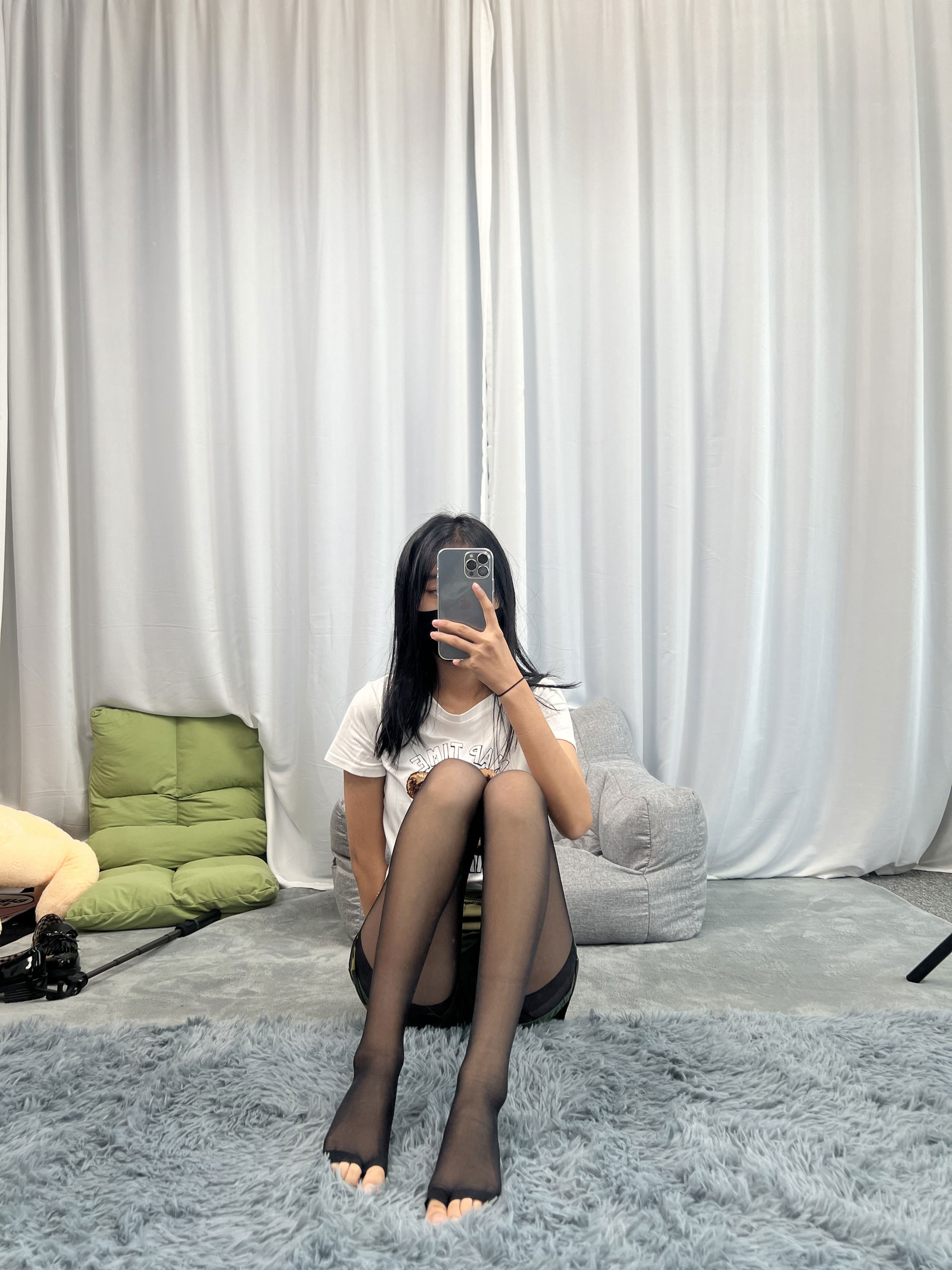 三禾摄影 No.060 迷彩裤裙 黑丝露趾袜/(208P)
