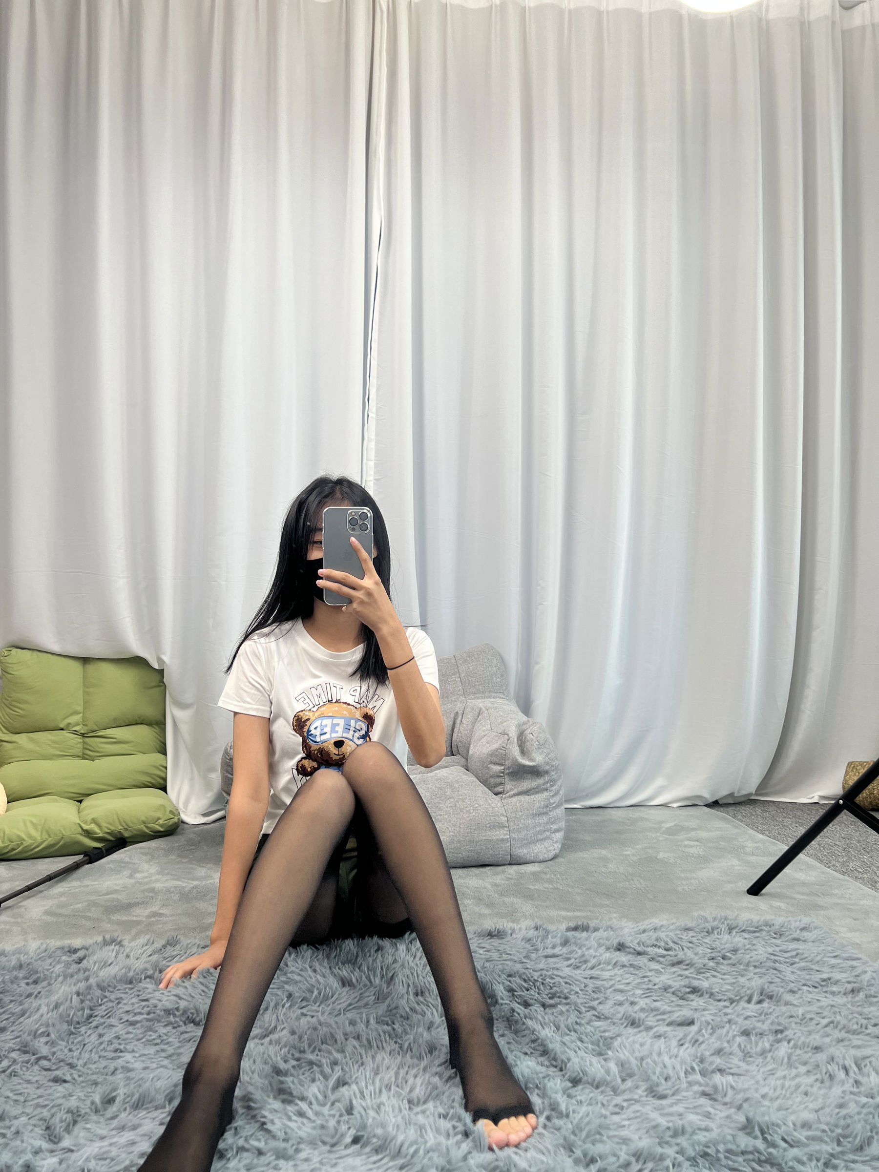 三禾摄影 No.060 迷彩裤裙 黑丝露趾袜/(208P)