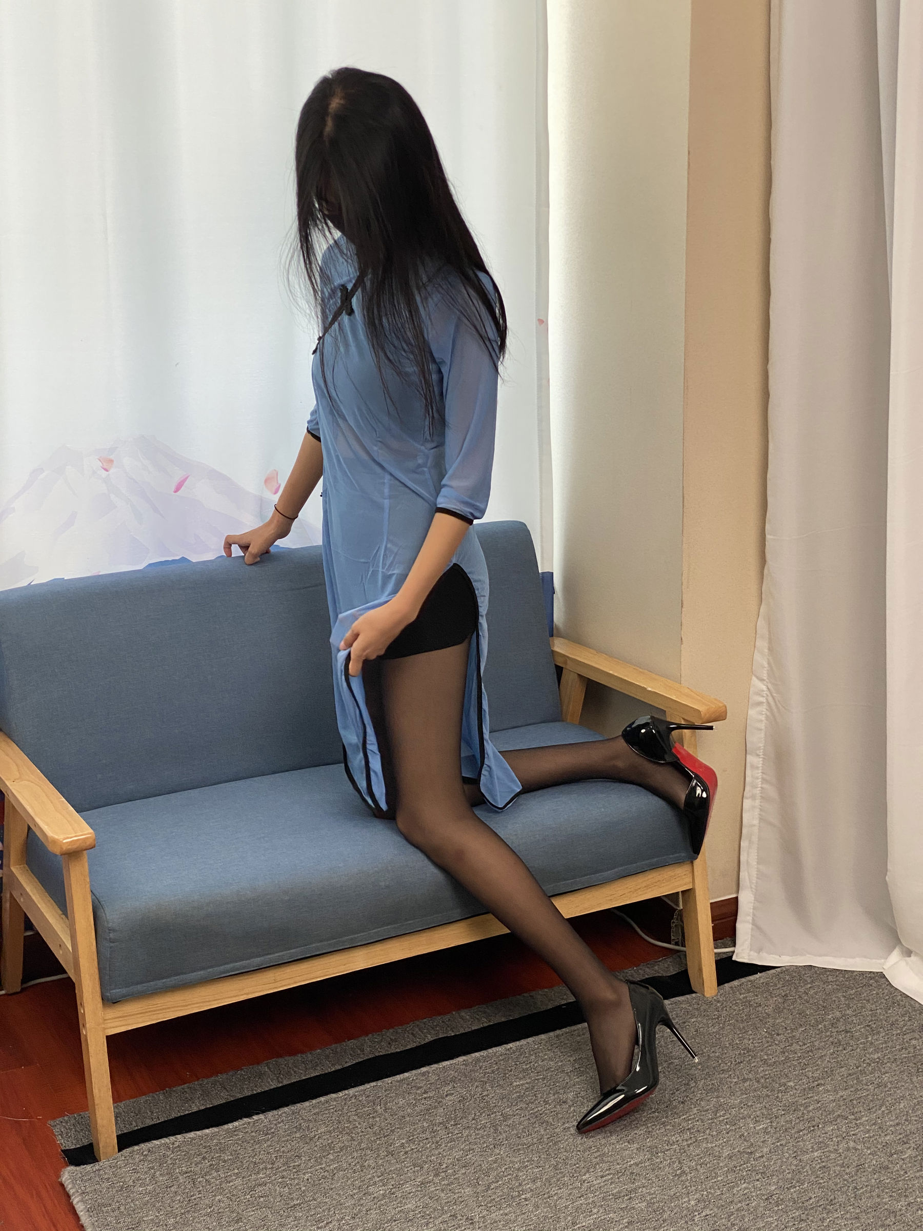 三禾摄影 No.064 薄丝旗袍 黑丝 高跟/(245P)