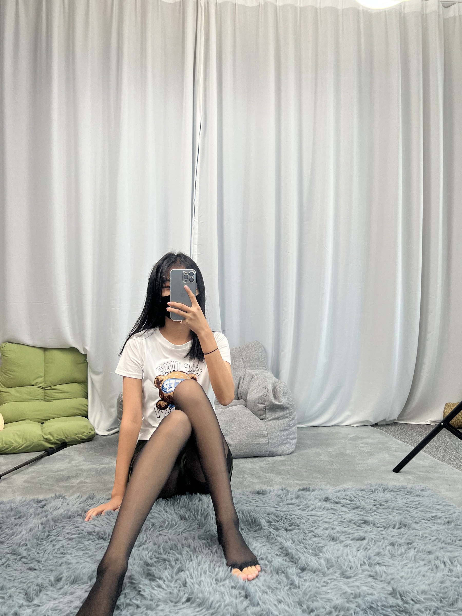 三禾摄影 No.060 迷彩裤裙 黑丝露趾袜/(208P)