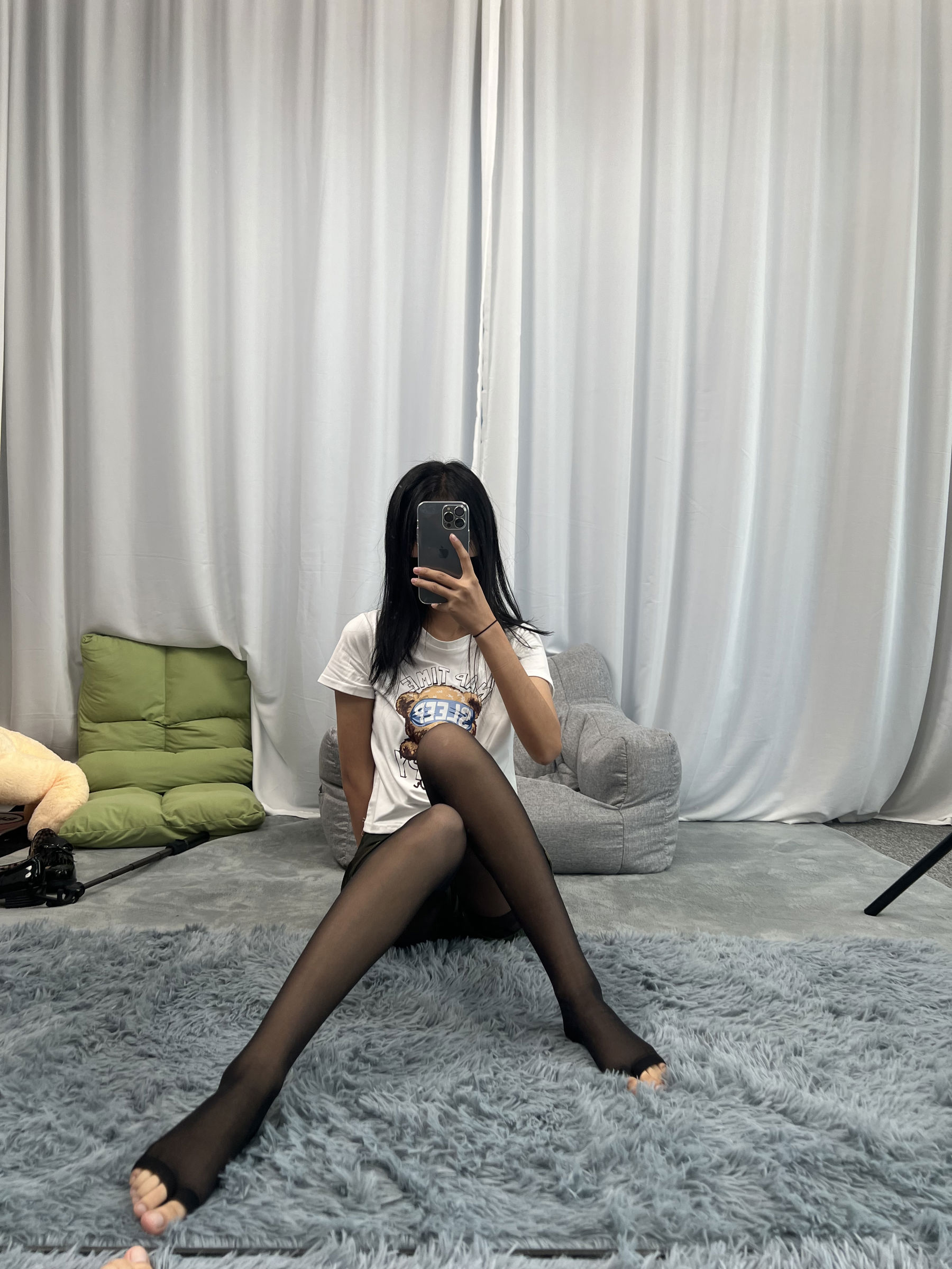 三禾摄影 No.060 迷彩裤裙 黑丝露趾袜/(208P)