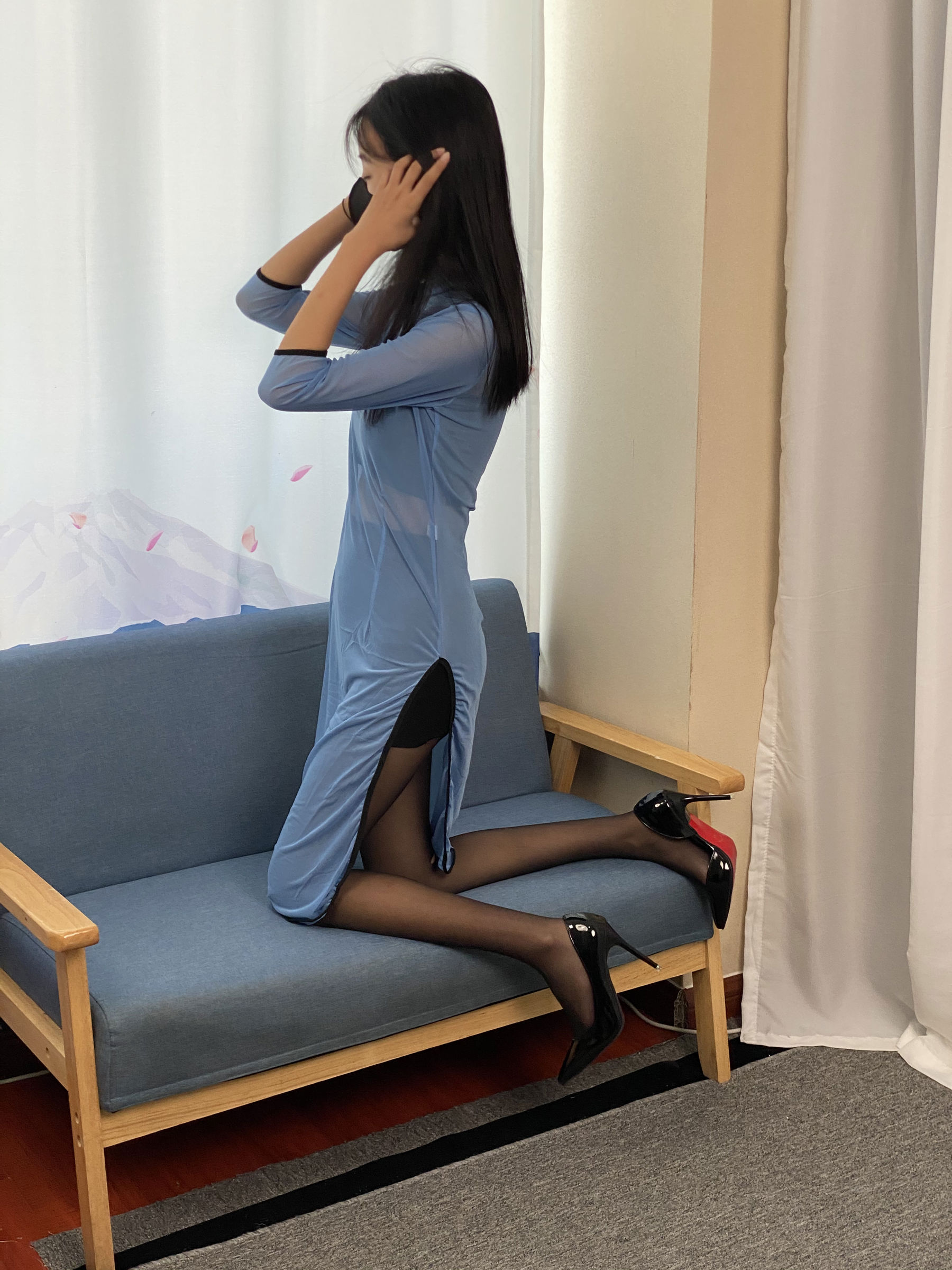 三禾摄影 No.064 薄丝旗袍 黑丝 高跟/(245P)