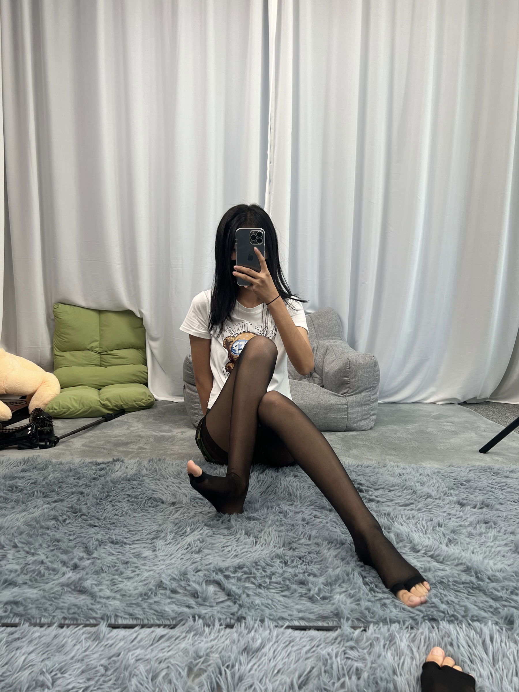 三禾摄影 No.060 迷彩裤裙 黑丝露趾袜/(208P)