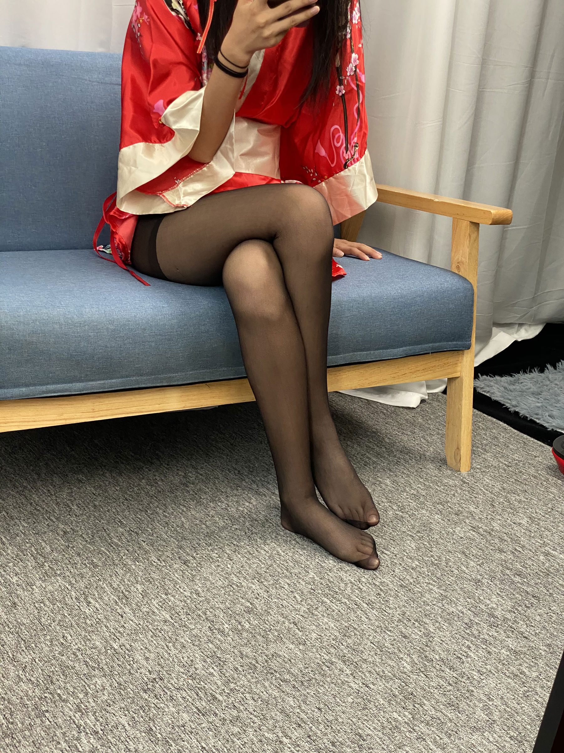 三禾摄影 No.052 和服 黑丝 肉丝 平底鞋/(226P)
