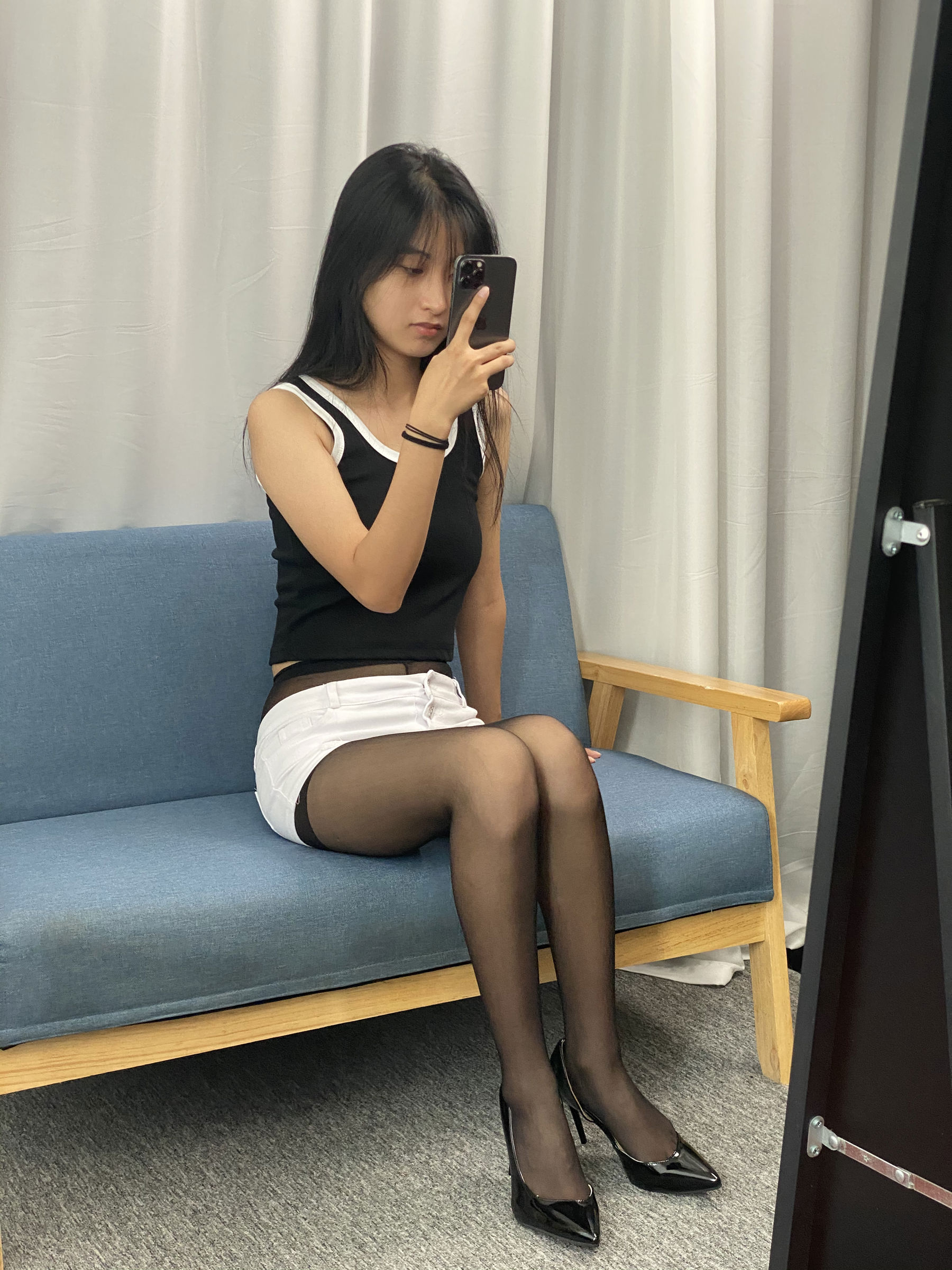 三禾摄影 No.057 黑丝 高跟 牛仔短裤/(138P)