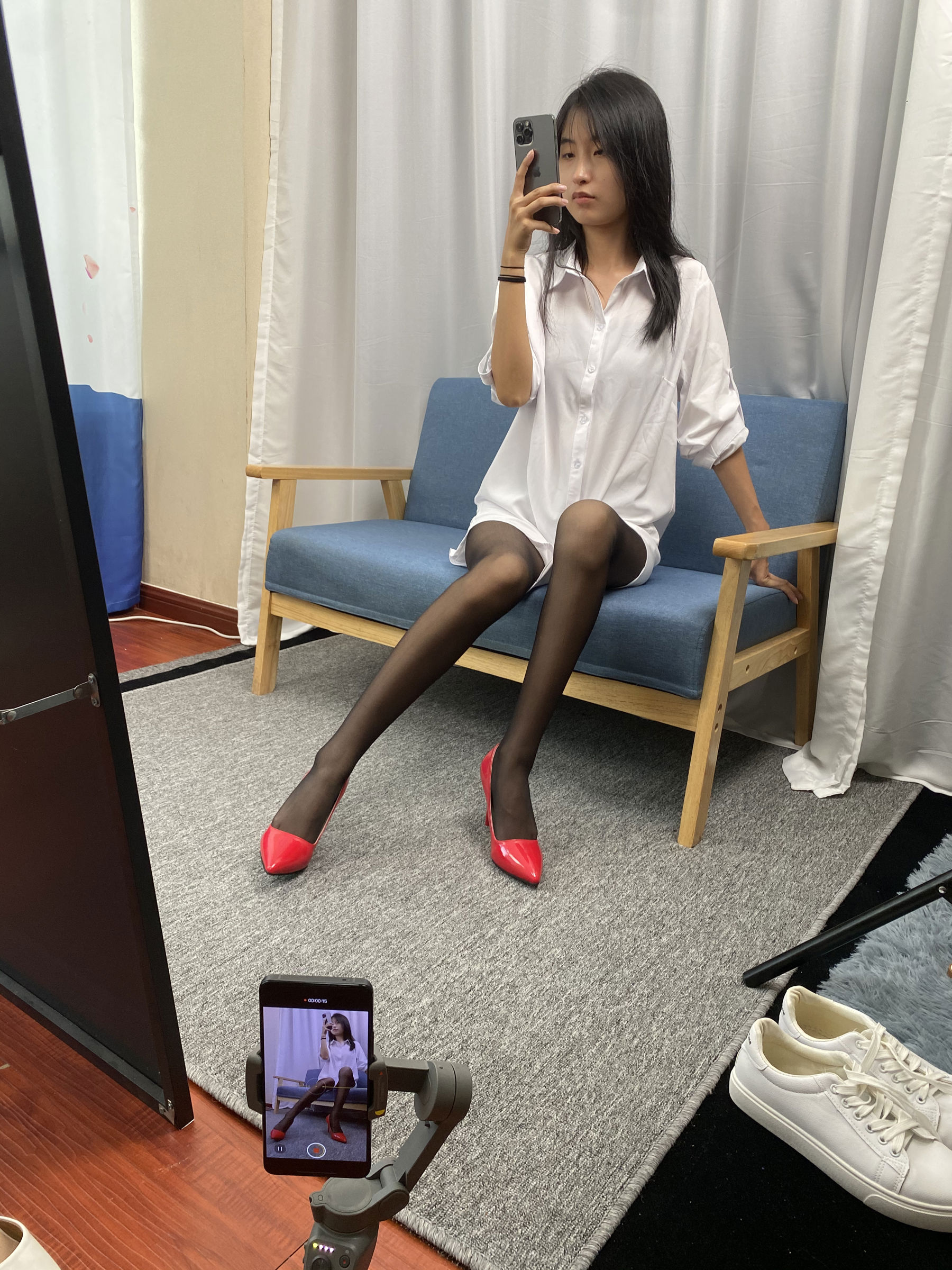 三禾摄影 No.051 白衬衣 黑丝 高跟/(128P)