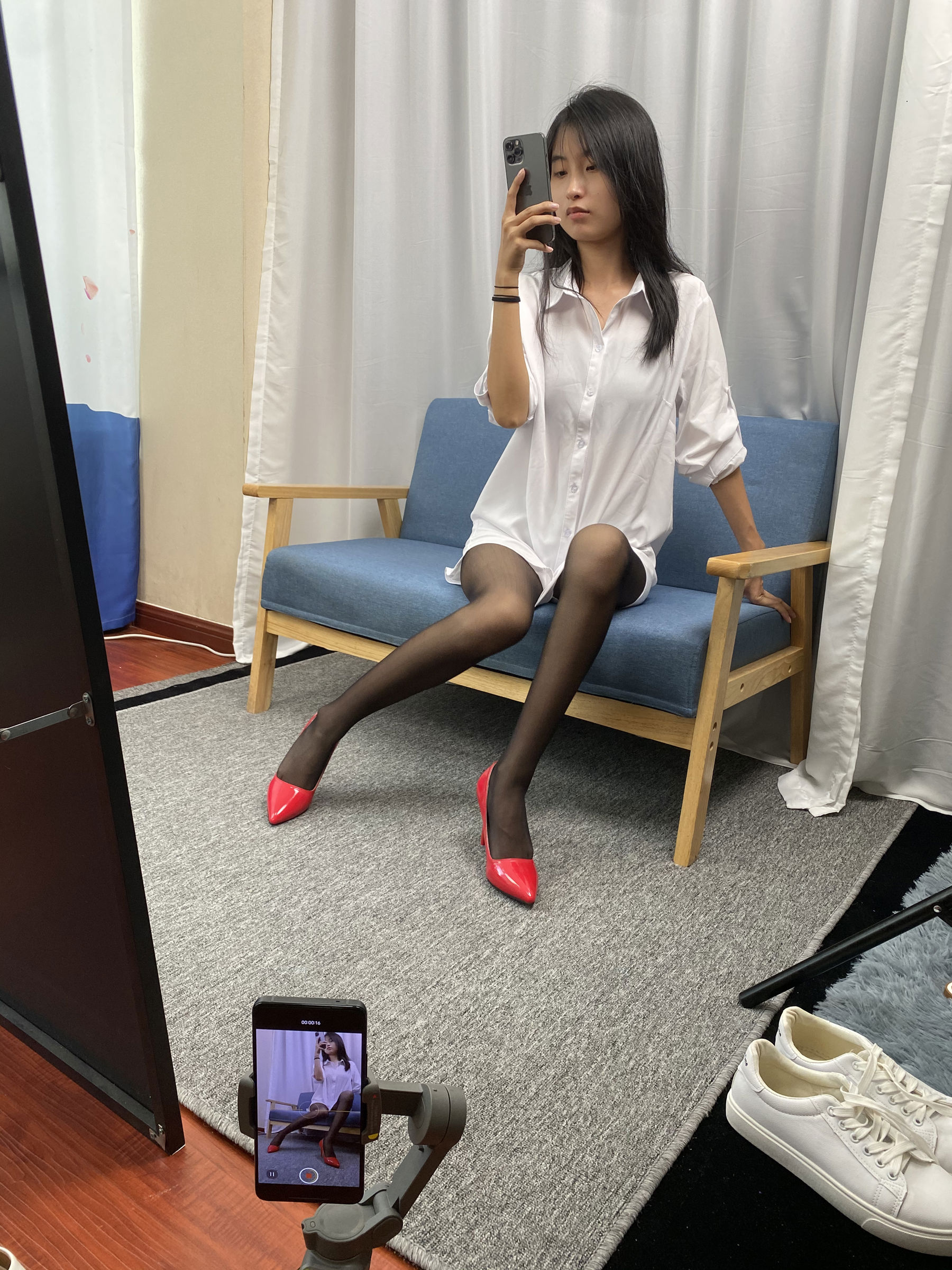 三禾摄影 No.051 白衬衣 黑丝 高跟/(128P)