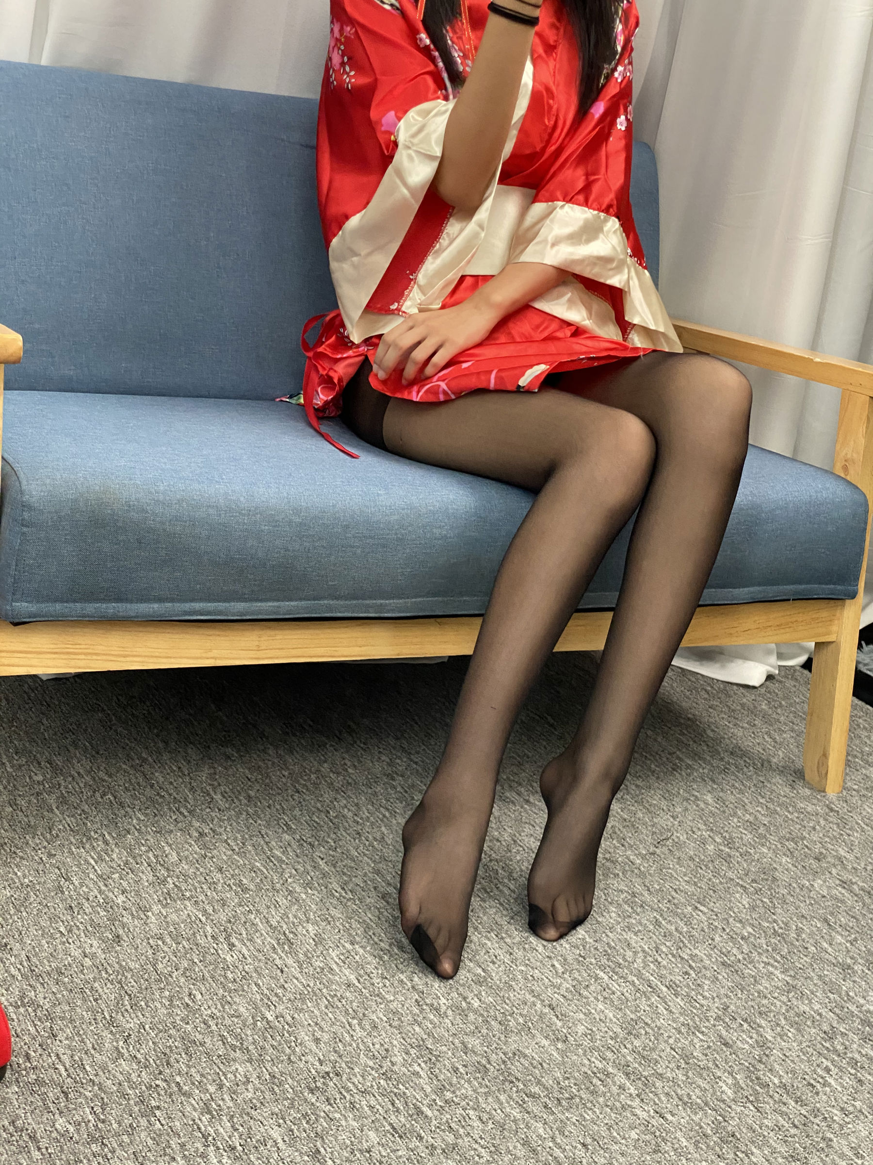 三禾摄影 No.052 和服 黑丝 肉丝 平底鞋/(226P)
