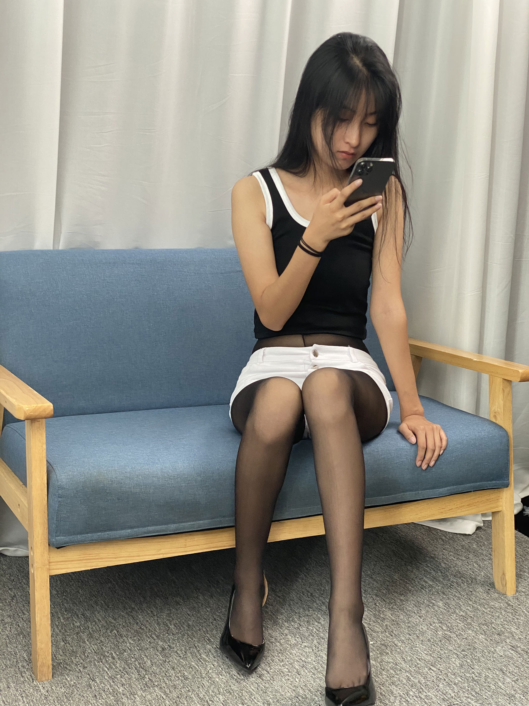 三禾摄影 No.057 黑丝 高跟 牛仔短裤/(138P)