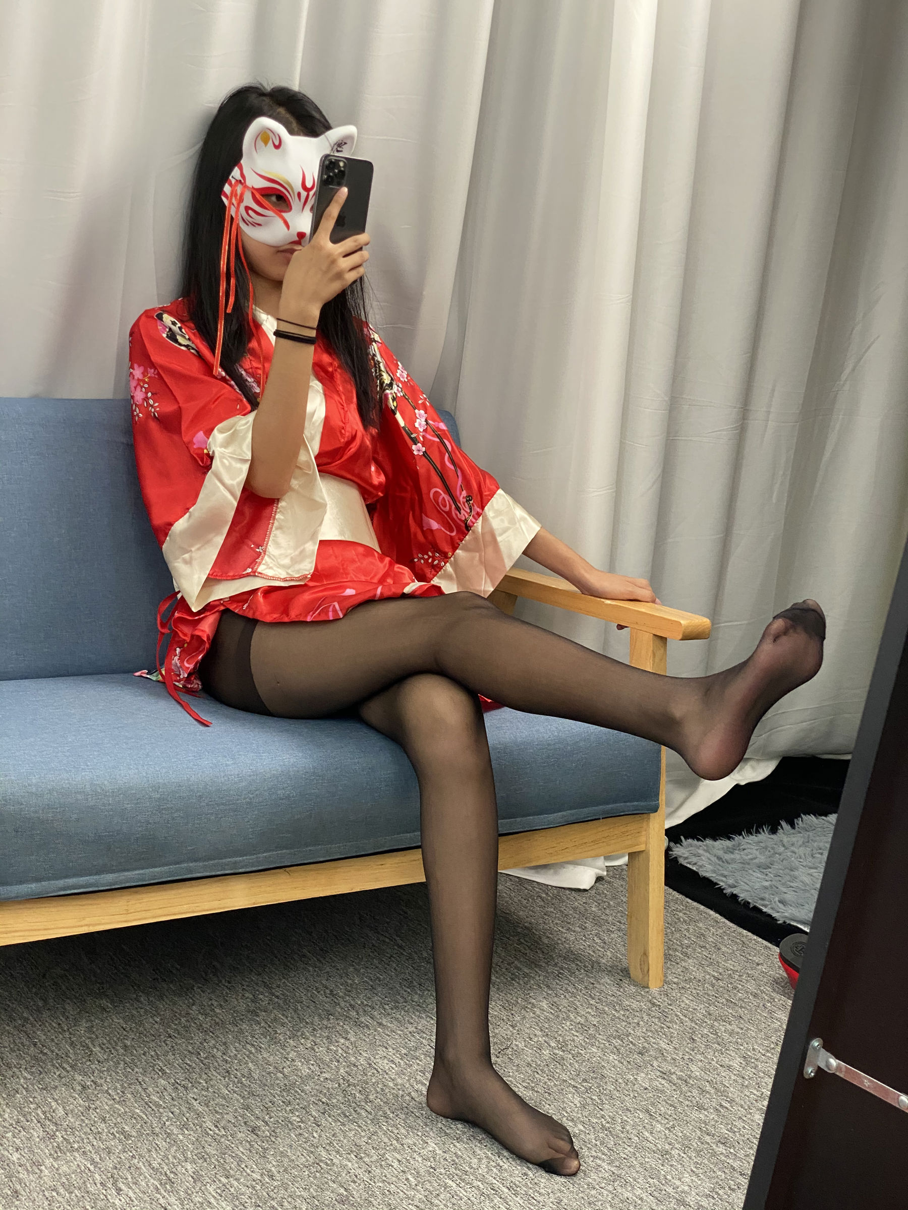 三禾摄影 No.052 和服 黑丝 肉丝 平底鞋/(226P)