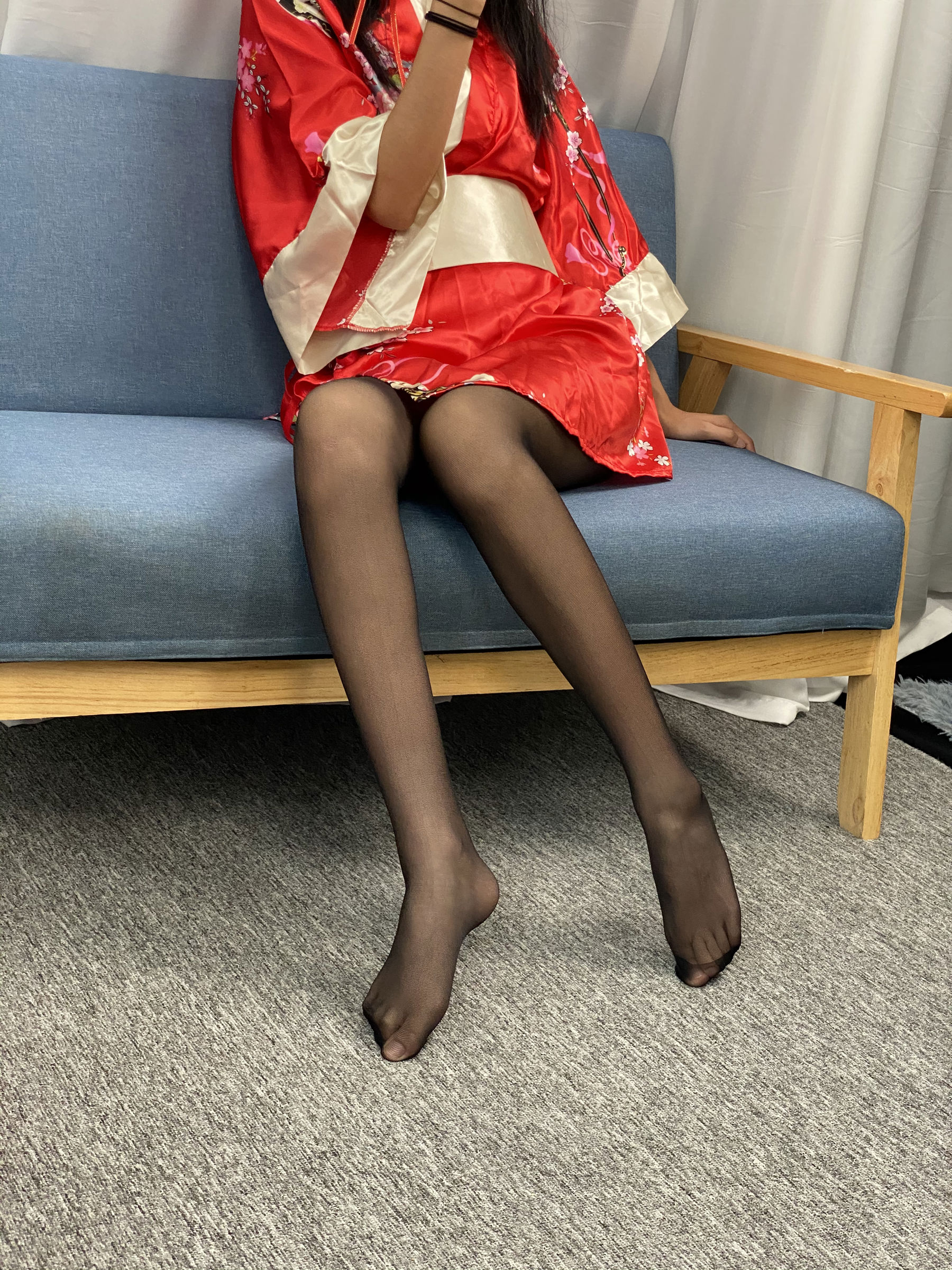三禾摄影 No.052 和服 黑丝 肉丝 平底鞋/(226P)