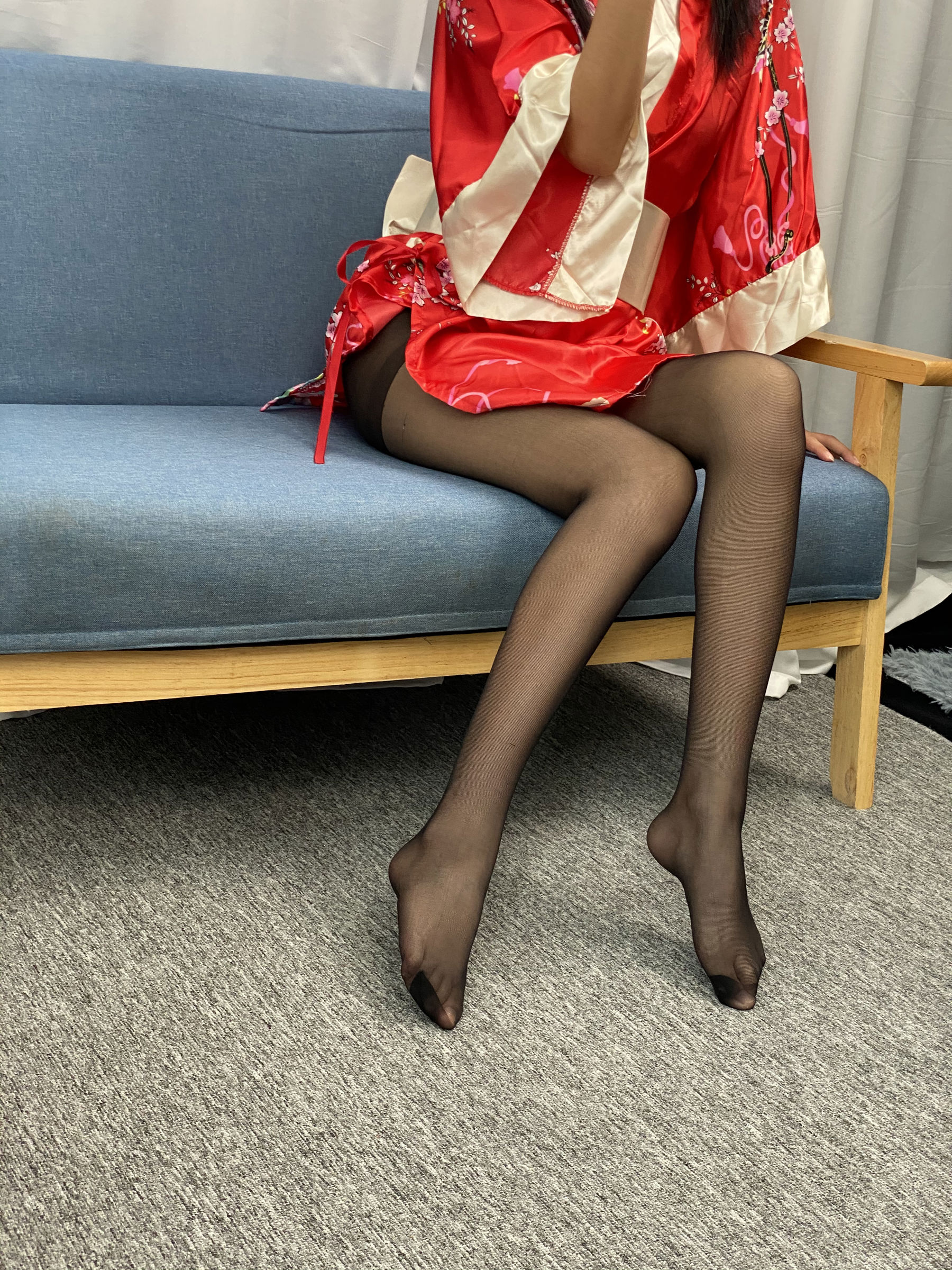 三禾摄影 No.052 和服 黑丝 肉丝 平底鞋/(226P)