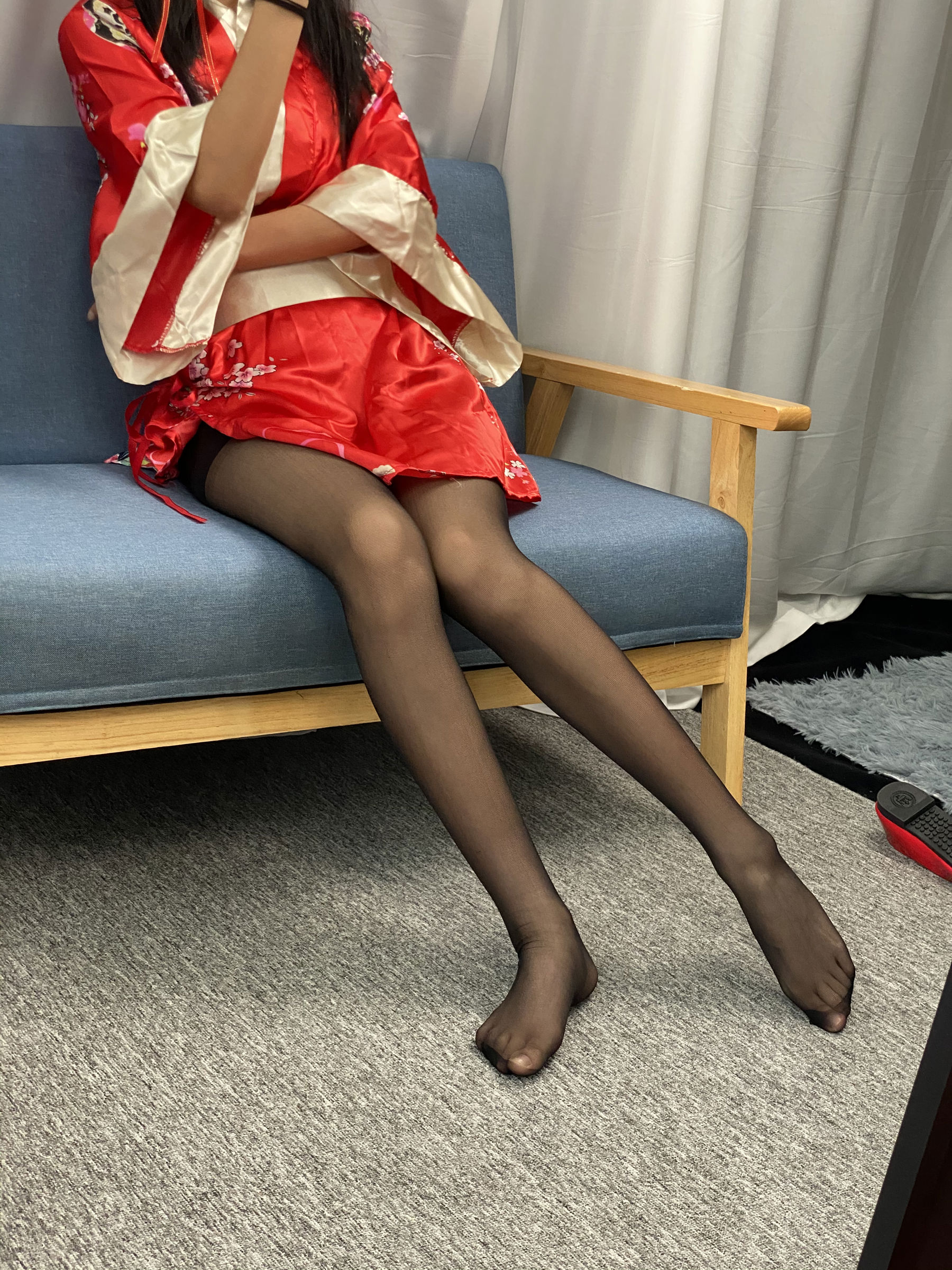 三禾摄影 No.052 和服 黑丝 肉丝 平底鞋/(226P)