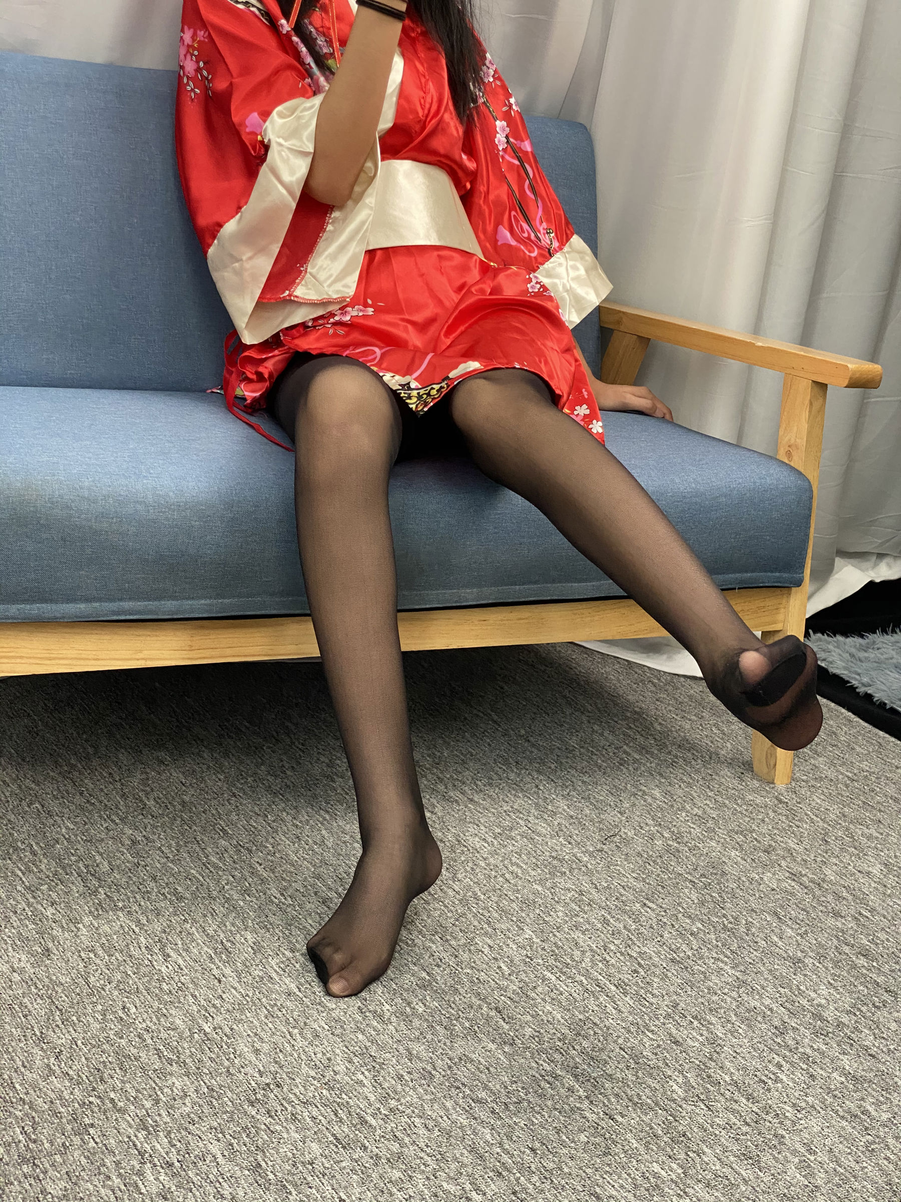 三禾摄影 No.052 和服 黑丝 肉丝 平底鞋/(226P)
