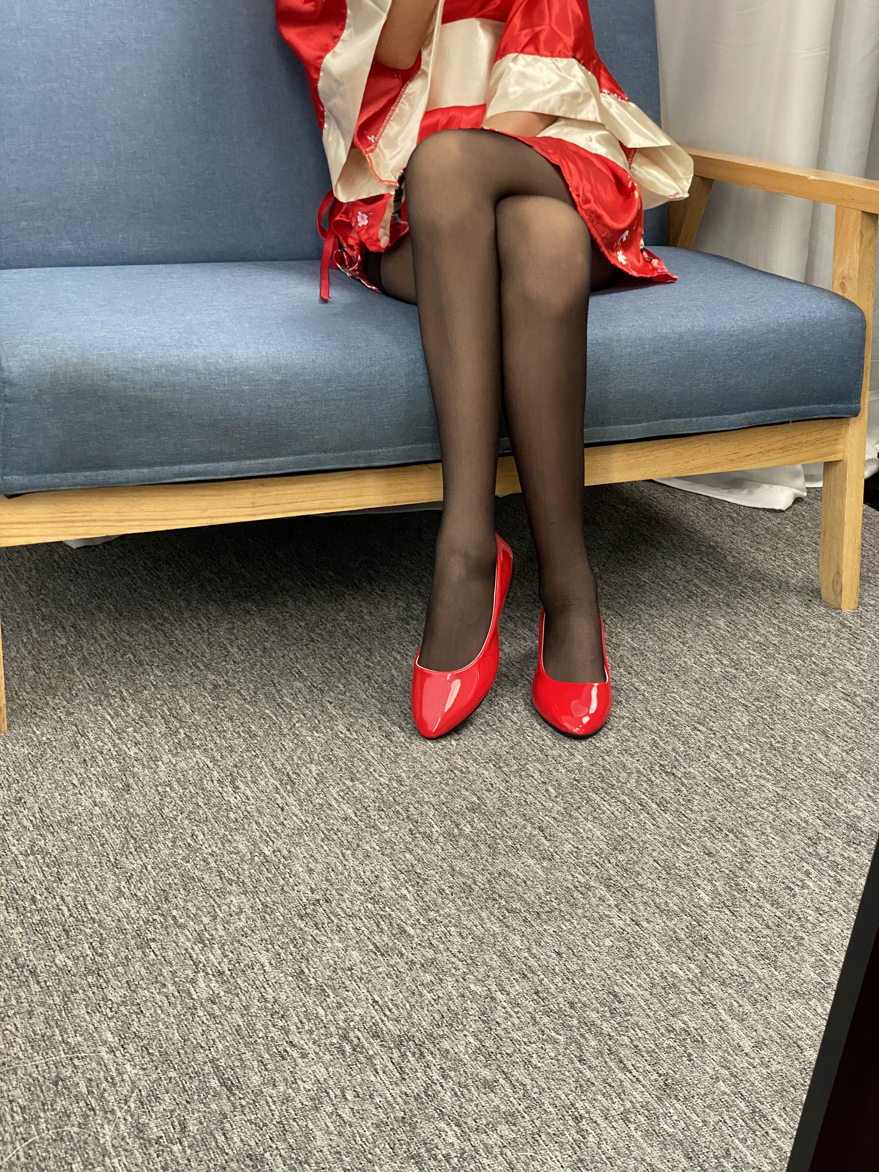 三禾摄影 No.052 和服 黑丝 肉丝 平底鞋/(226P)