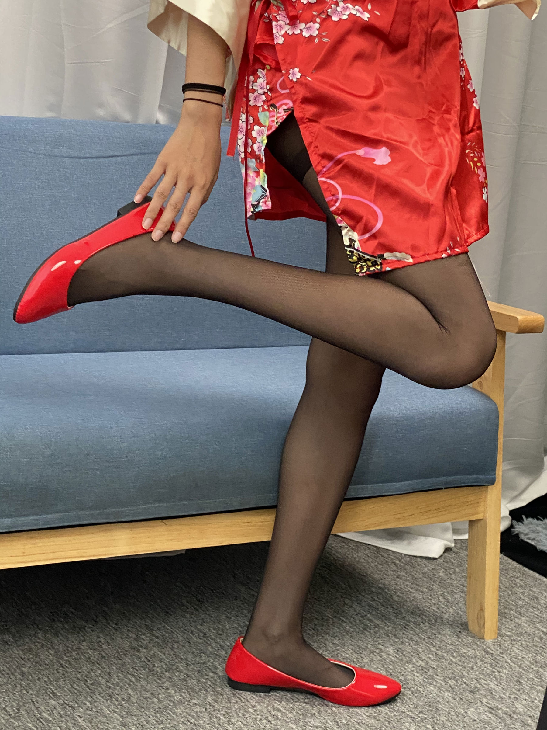 三禾摄影 No.052 和服 黑丝 肉丝 平底鞋/(226P)