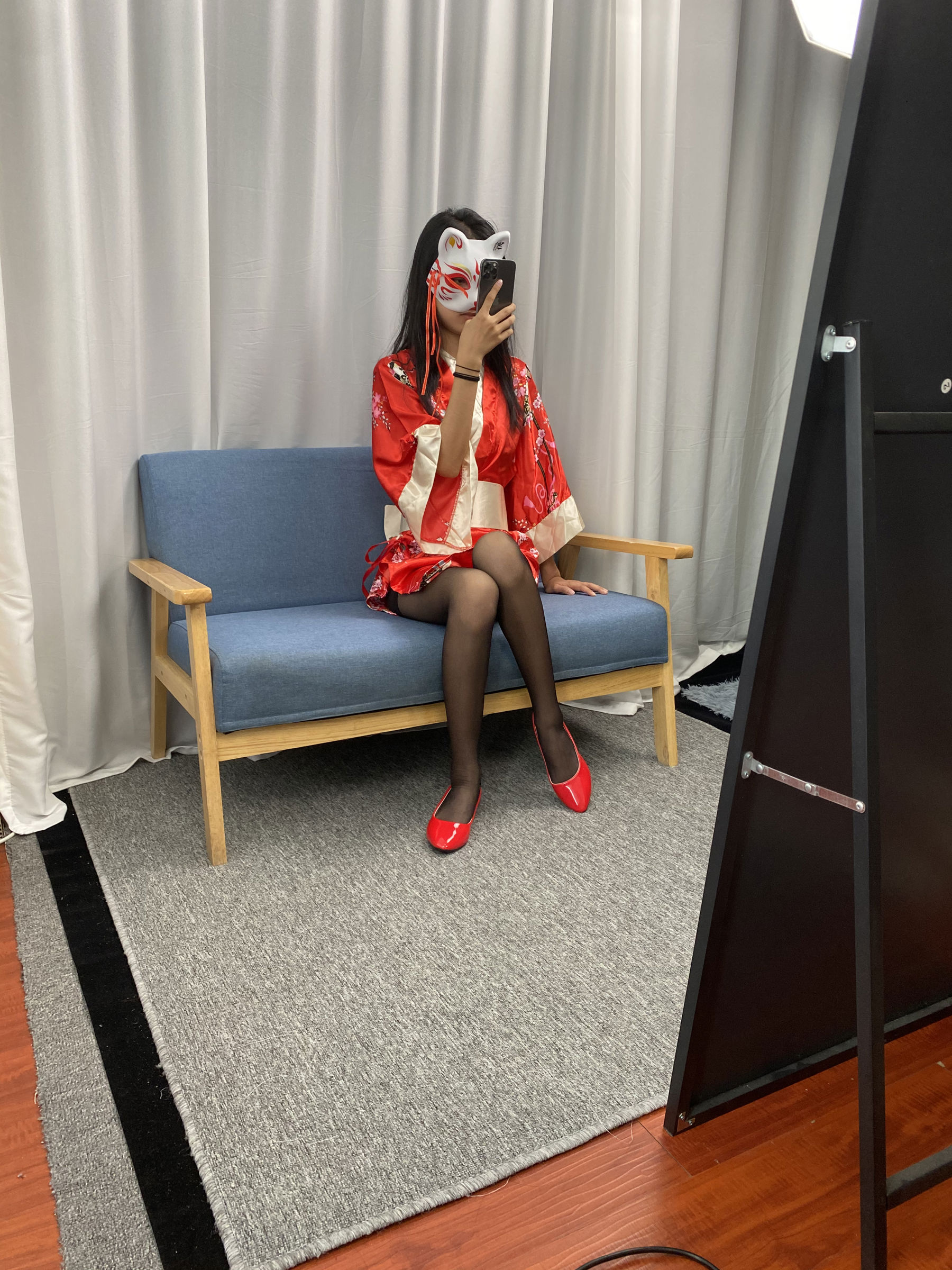 三禾摄影 No.052 和服 黑丝 肉丝 平底鞋/(226P)