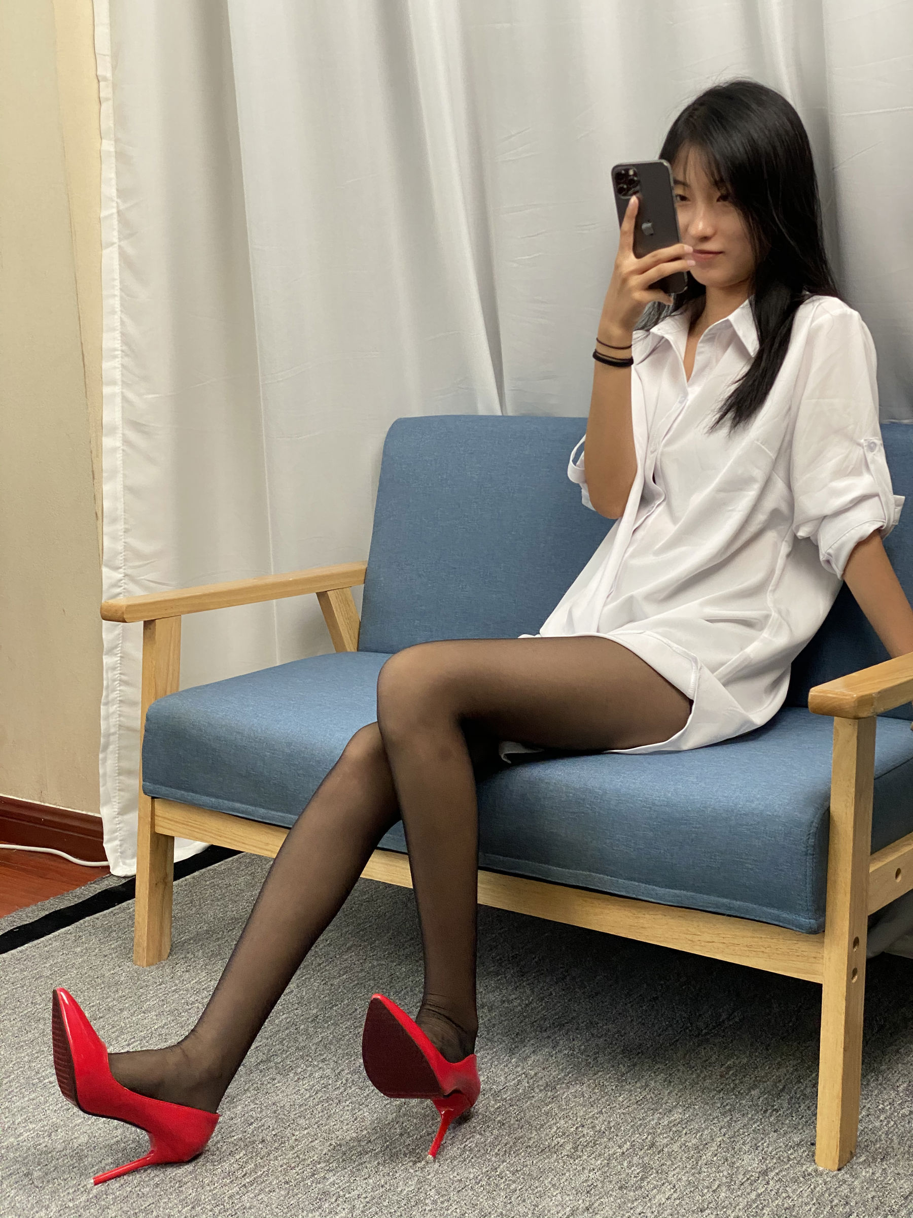 三禾摄影 No.051 白衬衣 黑丝 高跟/(128P)