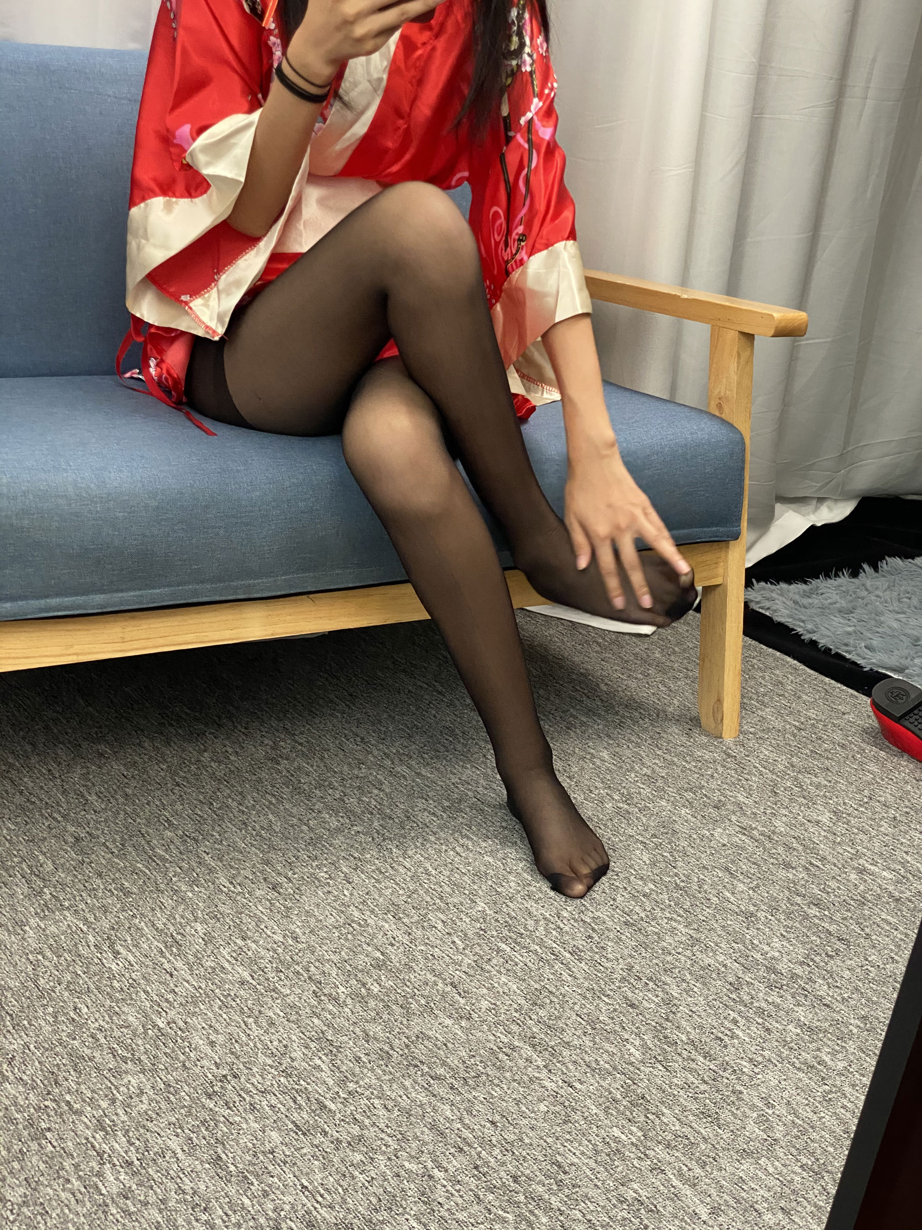 三禾摄影 No.052 和服 黑丝 肉丝 平底鞋/(226P)