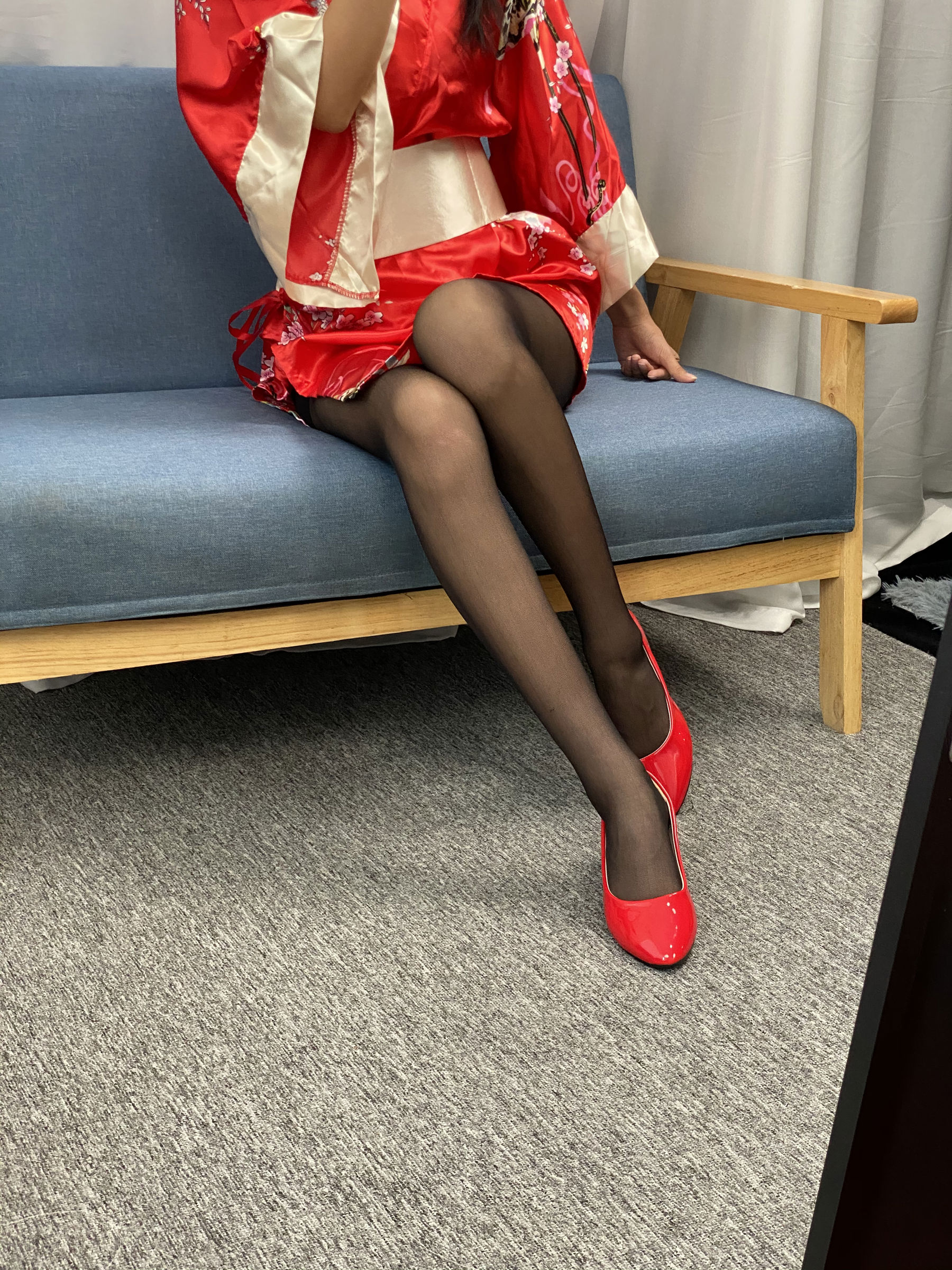 三禾摄影 No.052 和服 黑丝 肉丝 平底鞋/(226P)