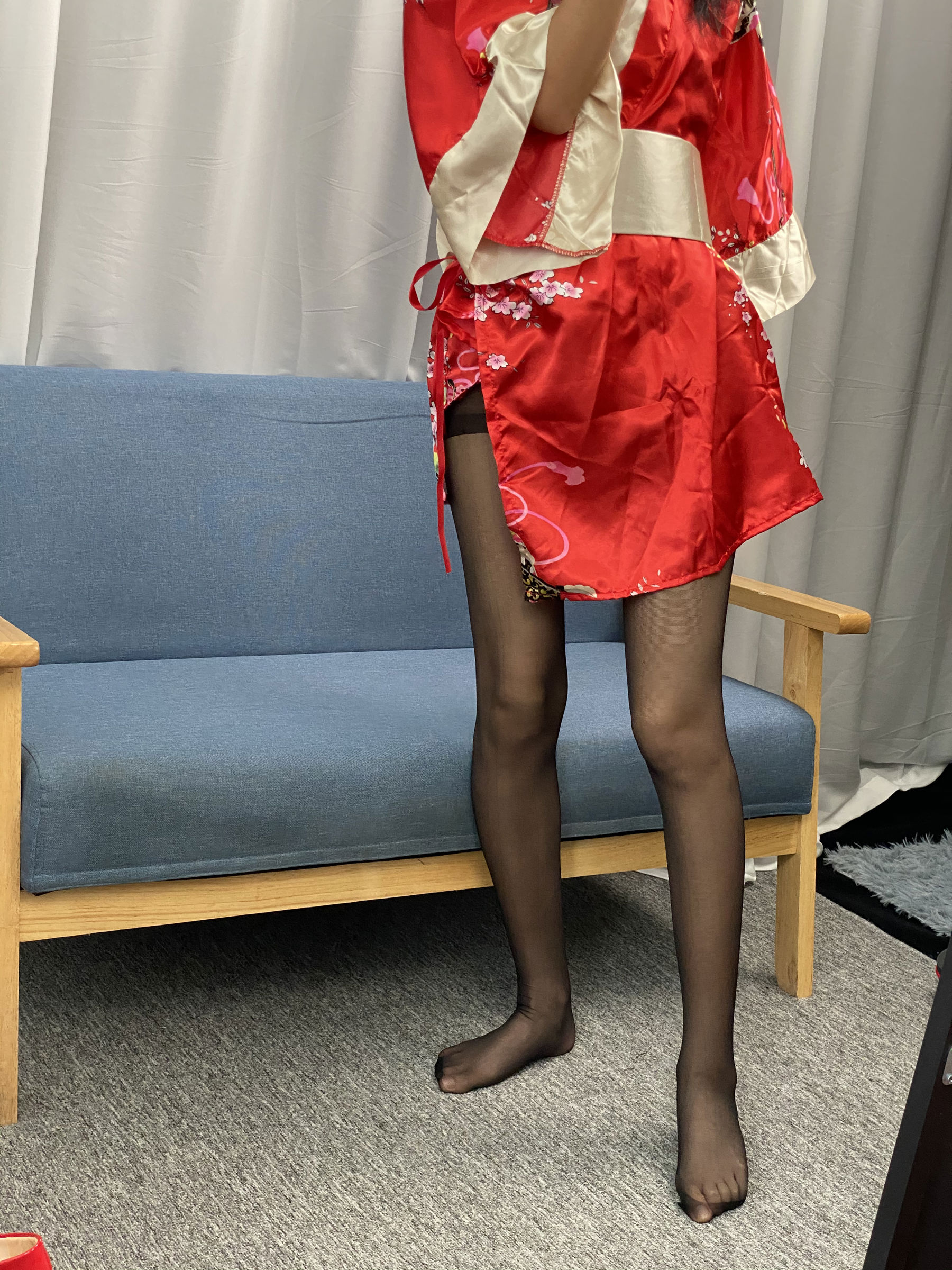 三禾摄影 No.052 和服 黑丝 肉丝 平底鞋/(226P)
