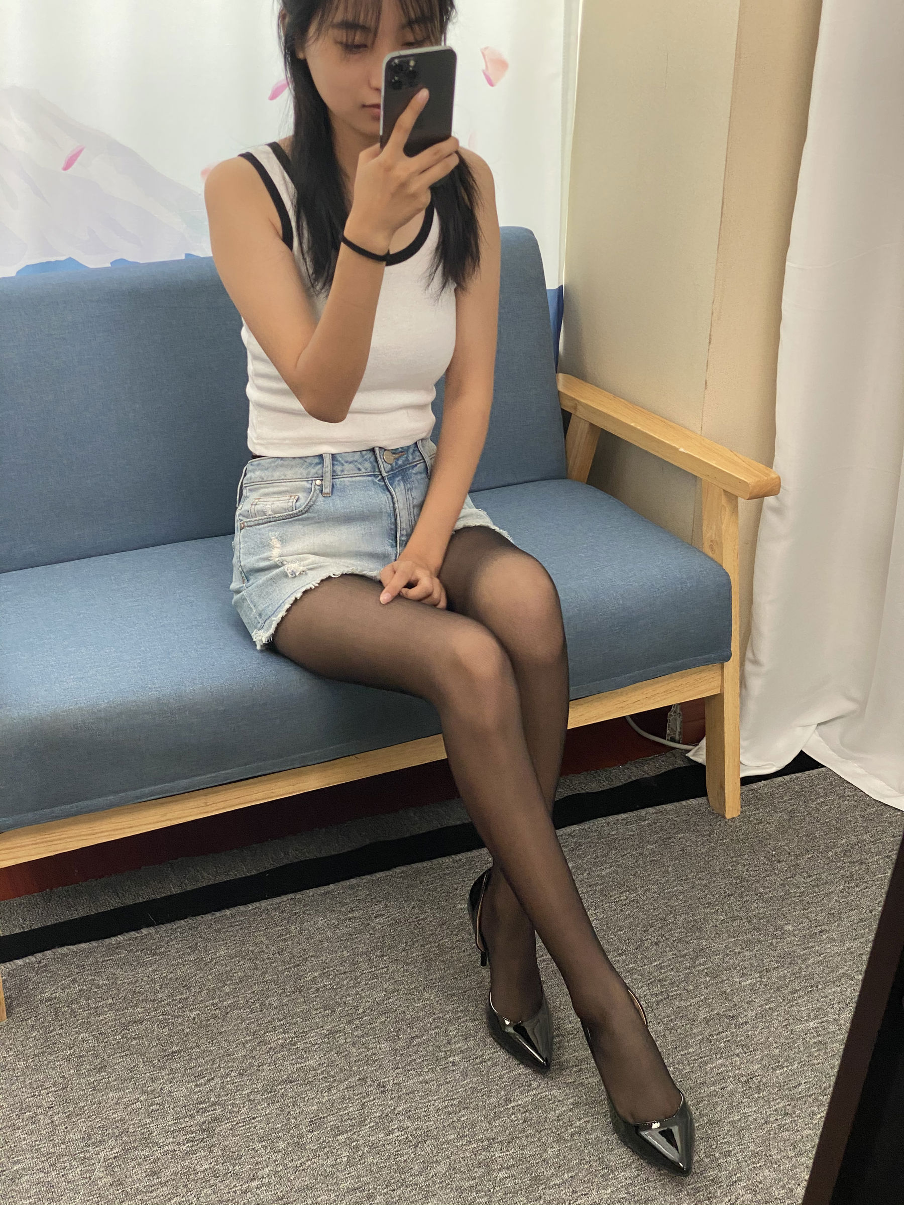 三禾摄影 No.057 黑丝 高跟 牛仔短裤/(138P)