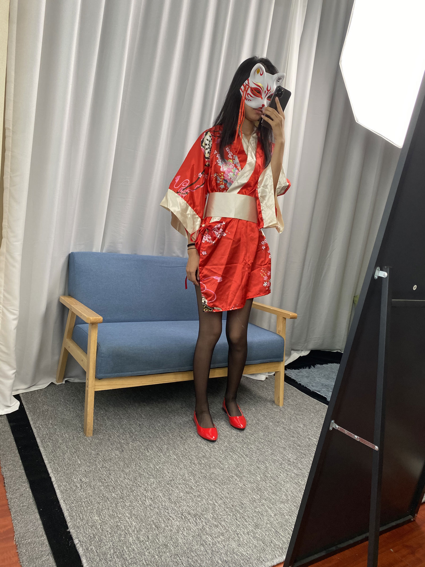 三禾摄影 No.052 和服 黑丝 肉丝 平底鞋/(226P)