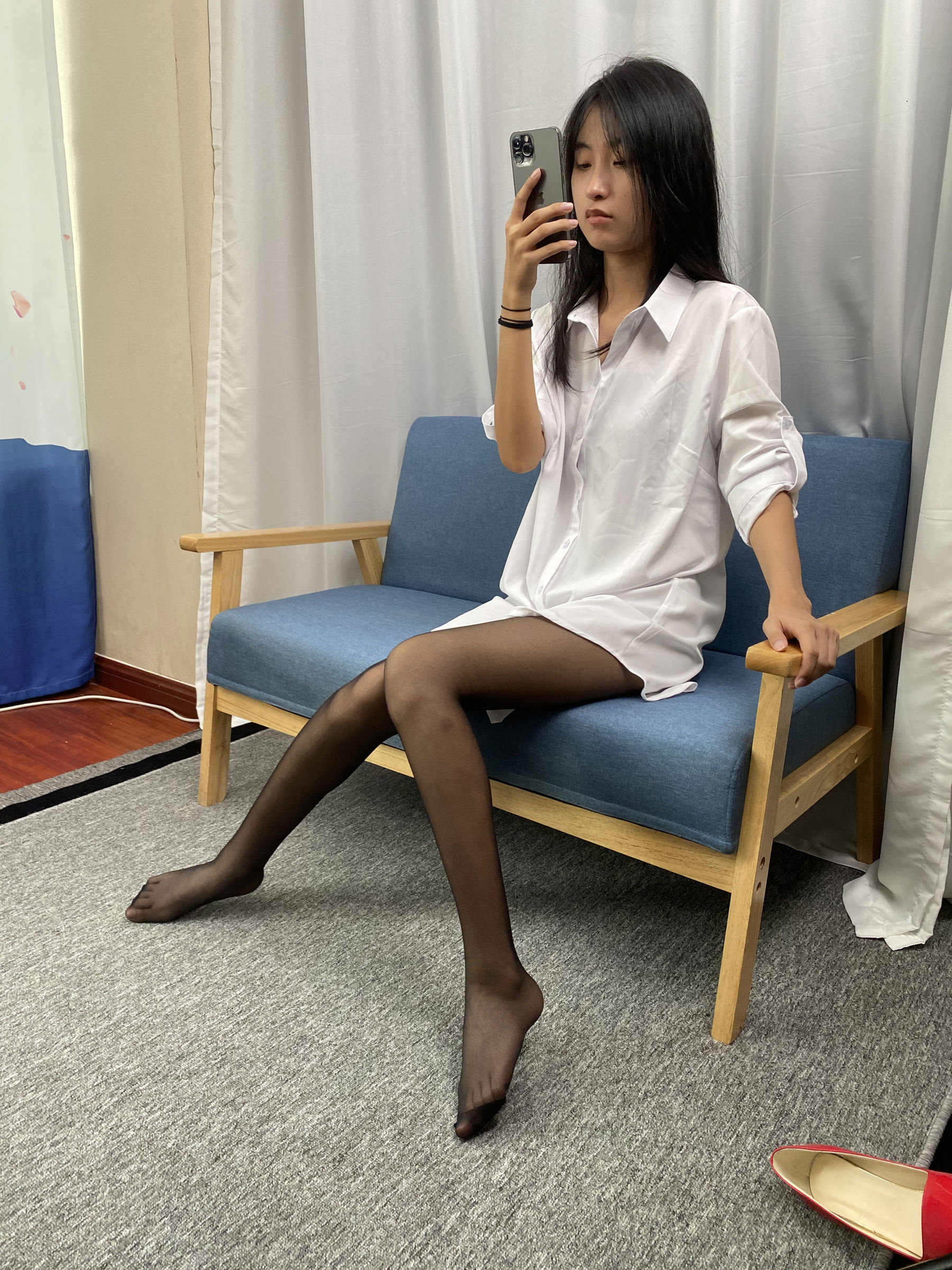 三禾摄影 No.051 白衬衣 黑丝 高跟/(128P)