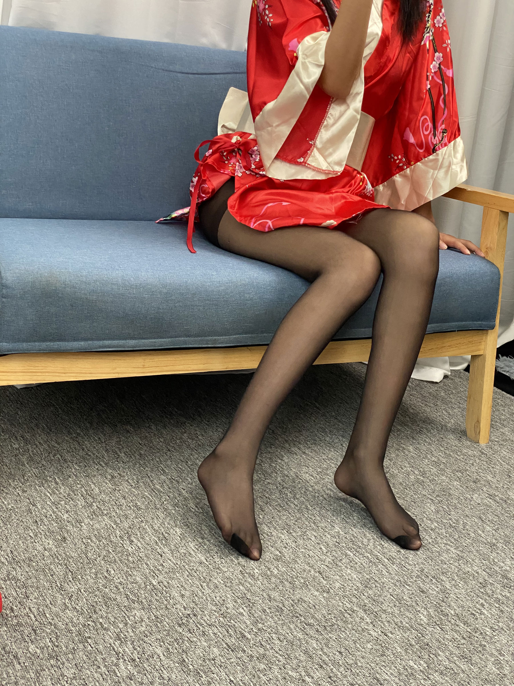 三禾摄影 No.052 和服 黑丝 肉丝 平底鞋/(226P)