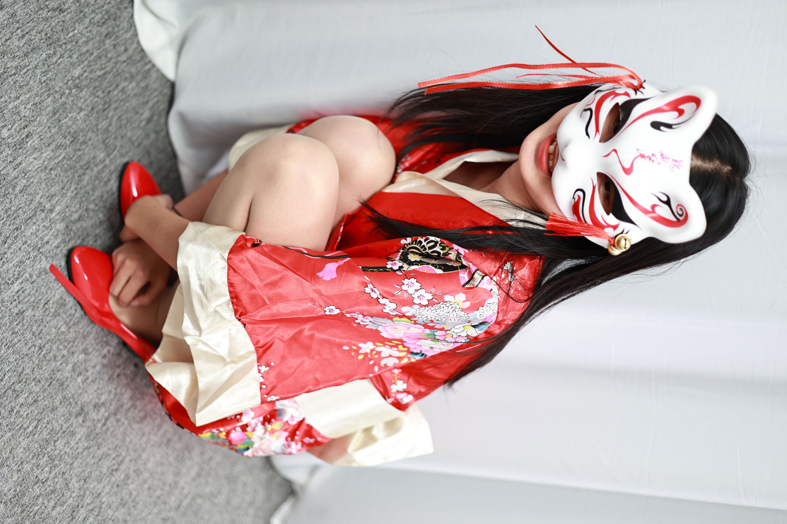 三禾摄影 No.052 和服 黑丝 肉丝 平底鞋/(226P)