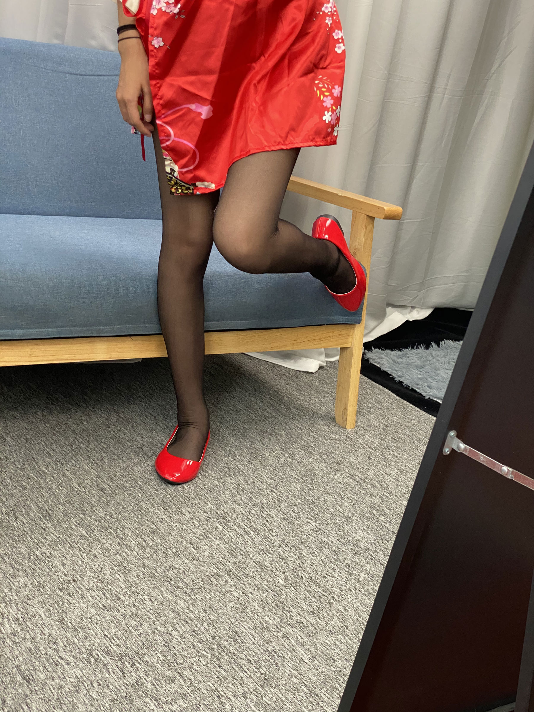 三禾摄影 No.052 和服 黑丝 肉丝 平底鞋/(226P)