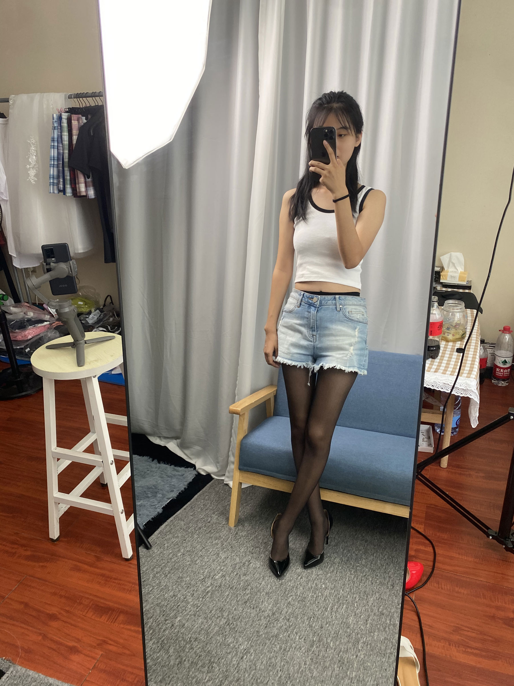 三禾摄影 No.057 黑丝 高跟 牛仔短裤/(138P)