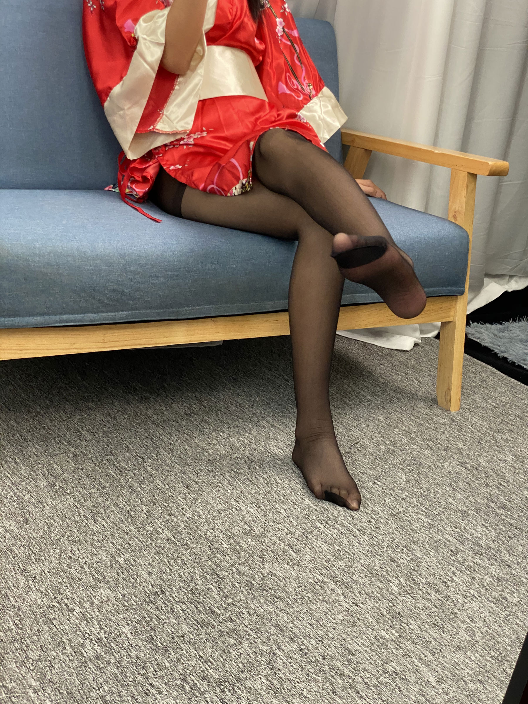 三禾摄影 No.052 和服 黑丝 肉丝 平底鞋/(226P)