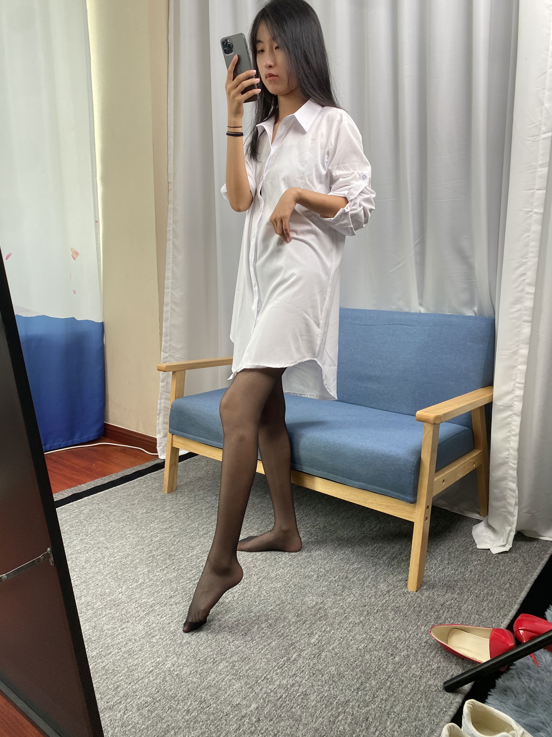三禾摄影 No.051 白衬衣 黑丝 高跟/(128P)