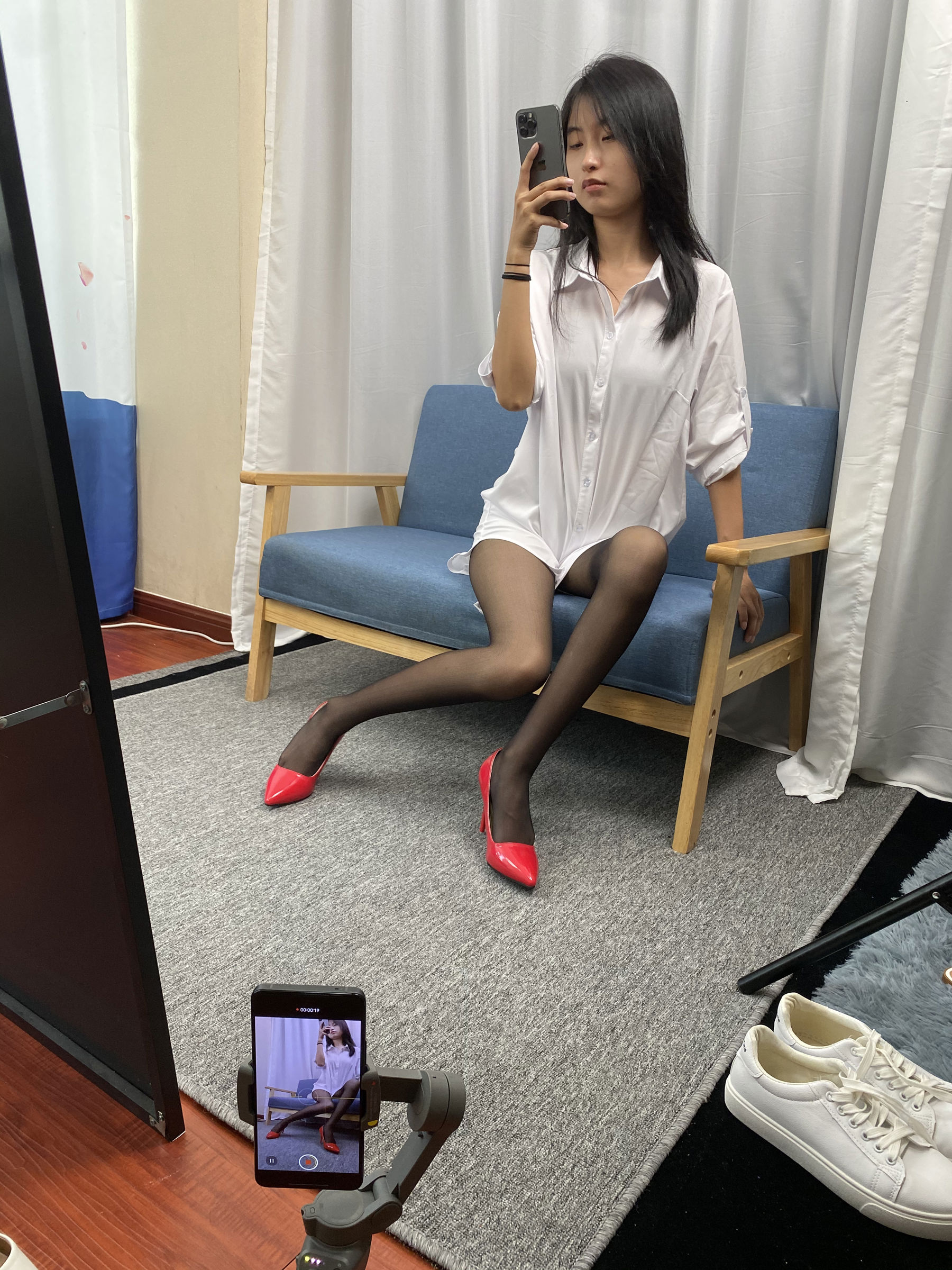 三禾摄影 No.051 白衬衣 黑丝 高跟/(128P)