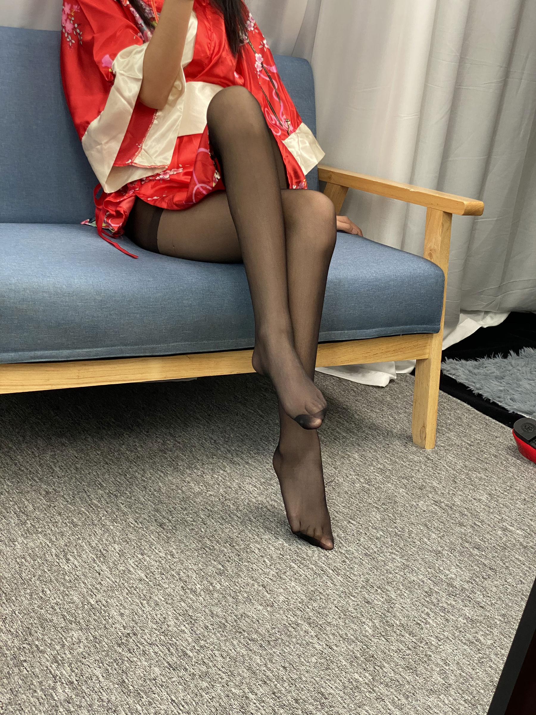 三禾摄影 No.052 和服 黑丝 肉丝 平底鞋/(226P)