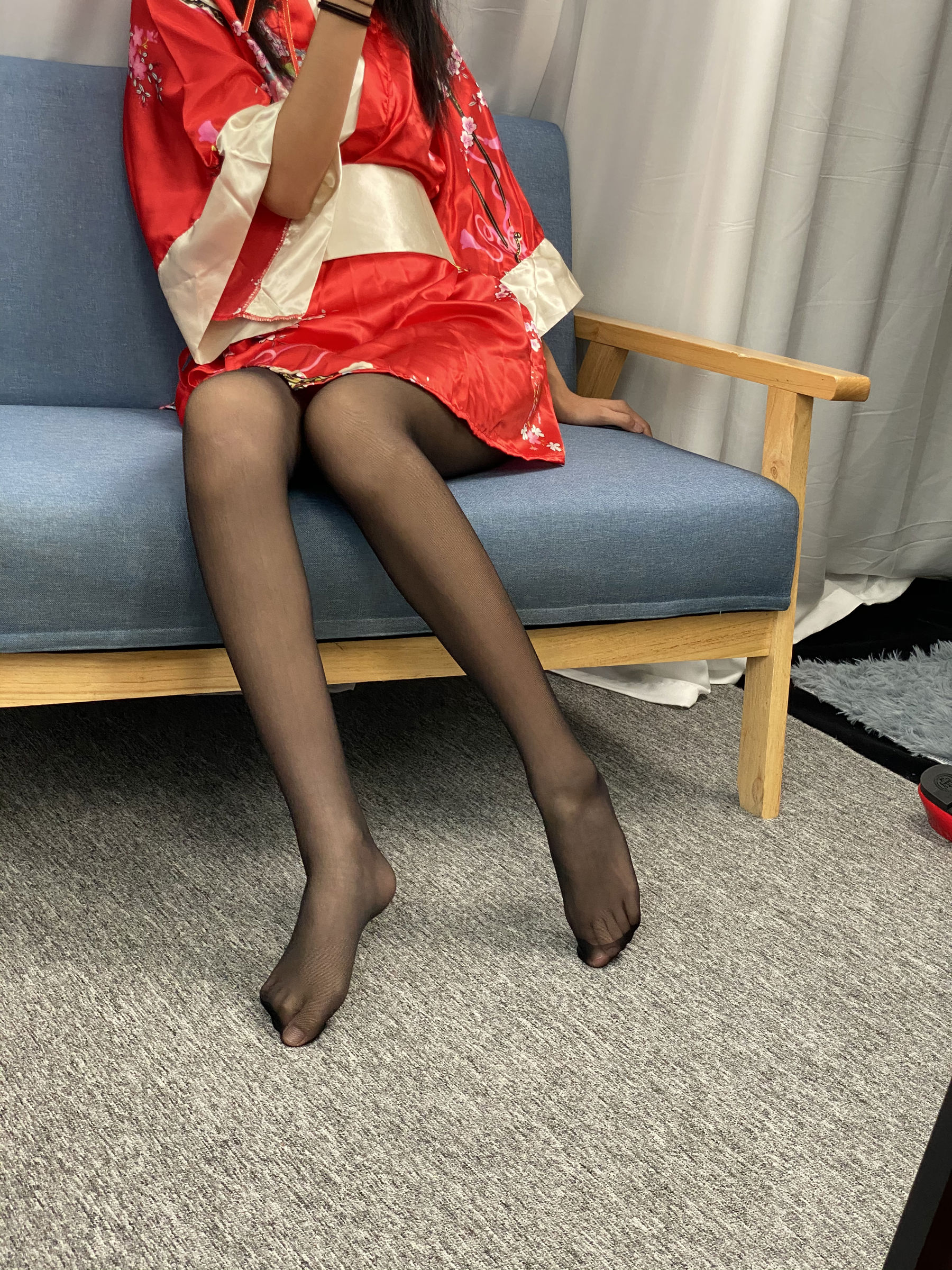 三禾摄影 No.052 和服 黑丝 肉丝 平底鞋/(226P)