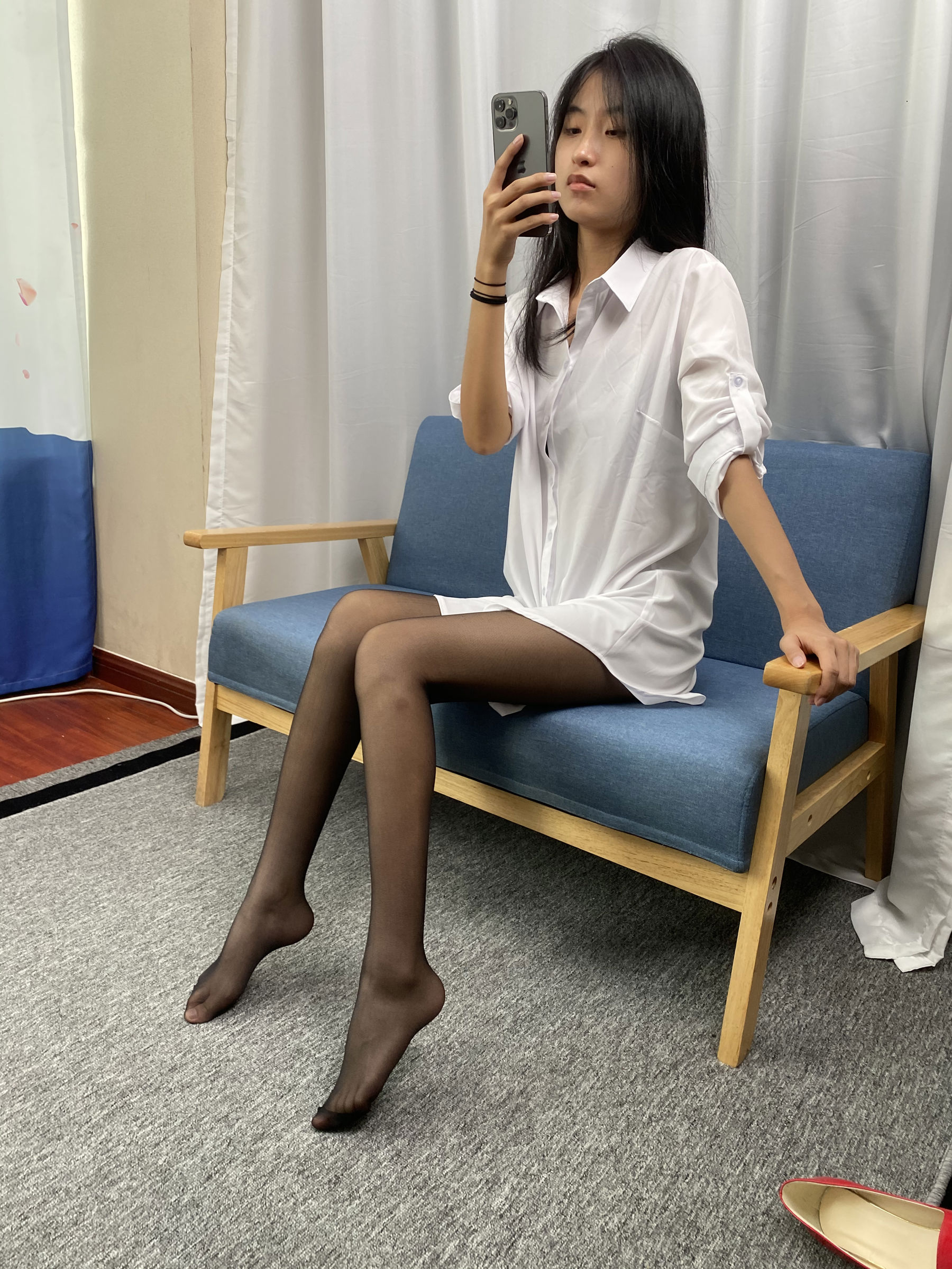 三禾摄影 No.051 白衬衣 黑丝 高跟/(128P)
