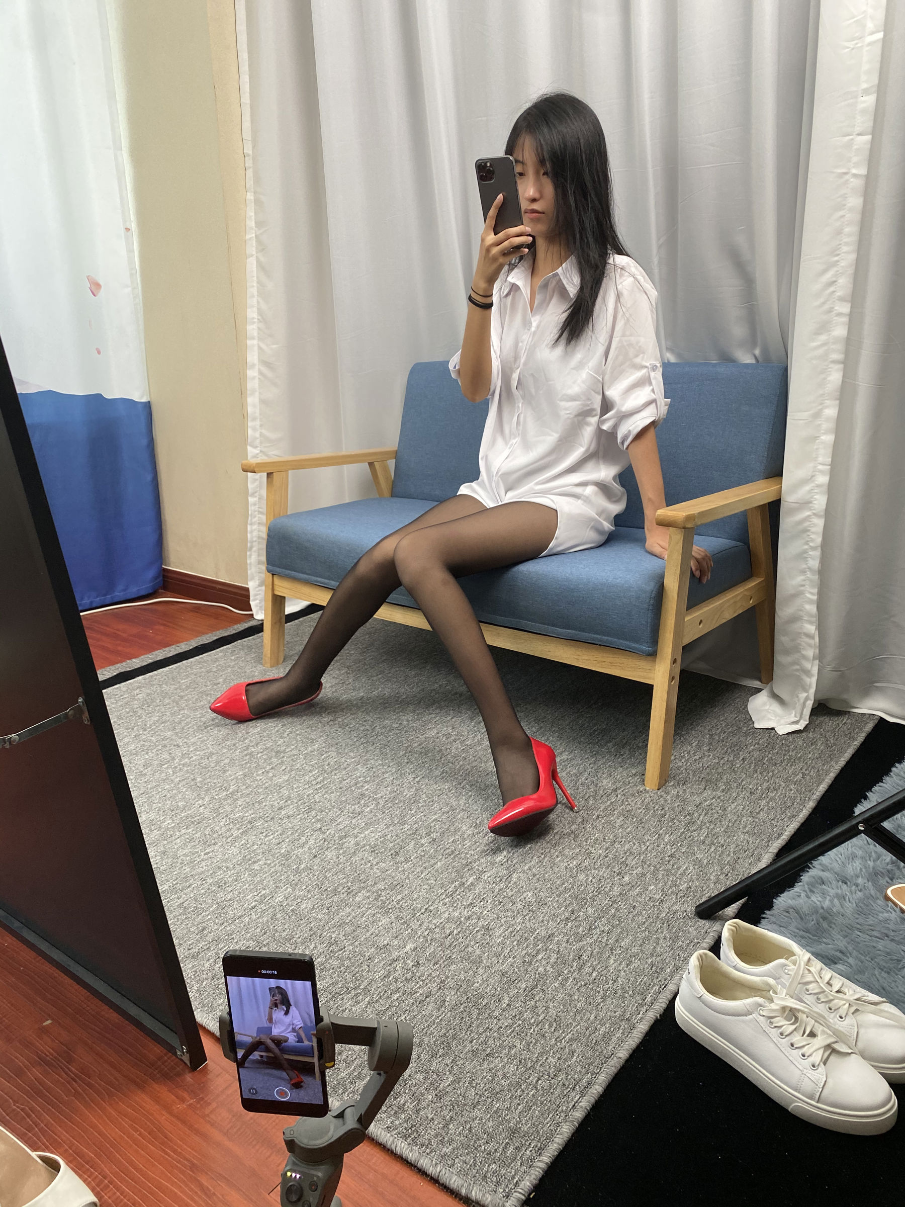 三禾摄影 No.051 白衬衣 黑丝 高跟/(128P)