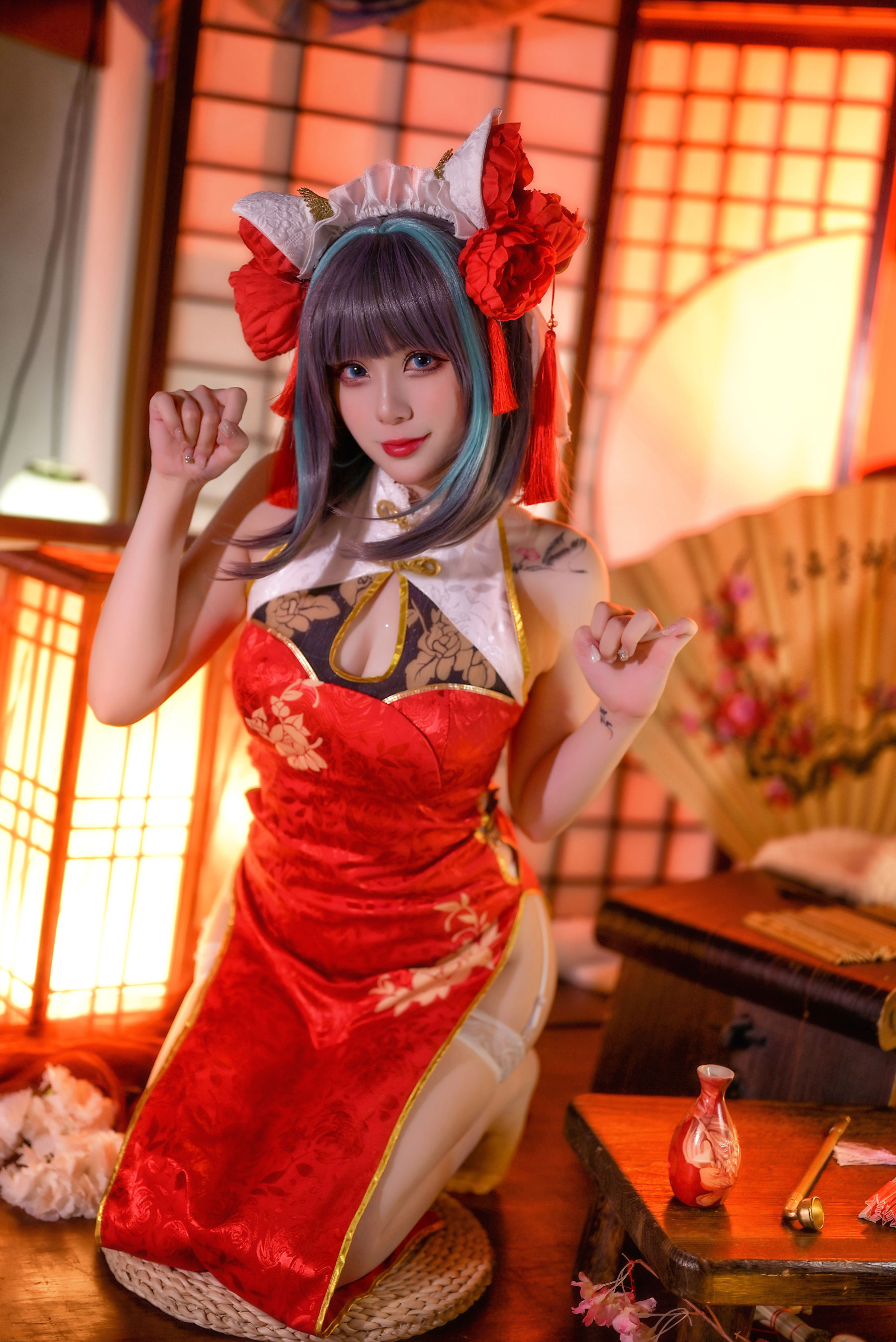 Gallery - Zyra秋 - 碧蓝航线 柴郡 红旗袍 - 图库库 - image 1
