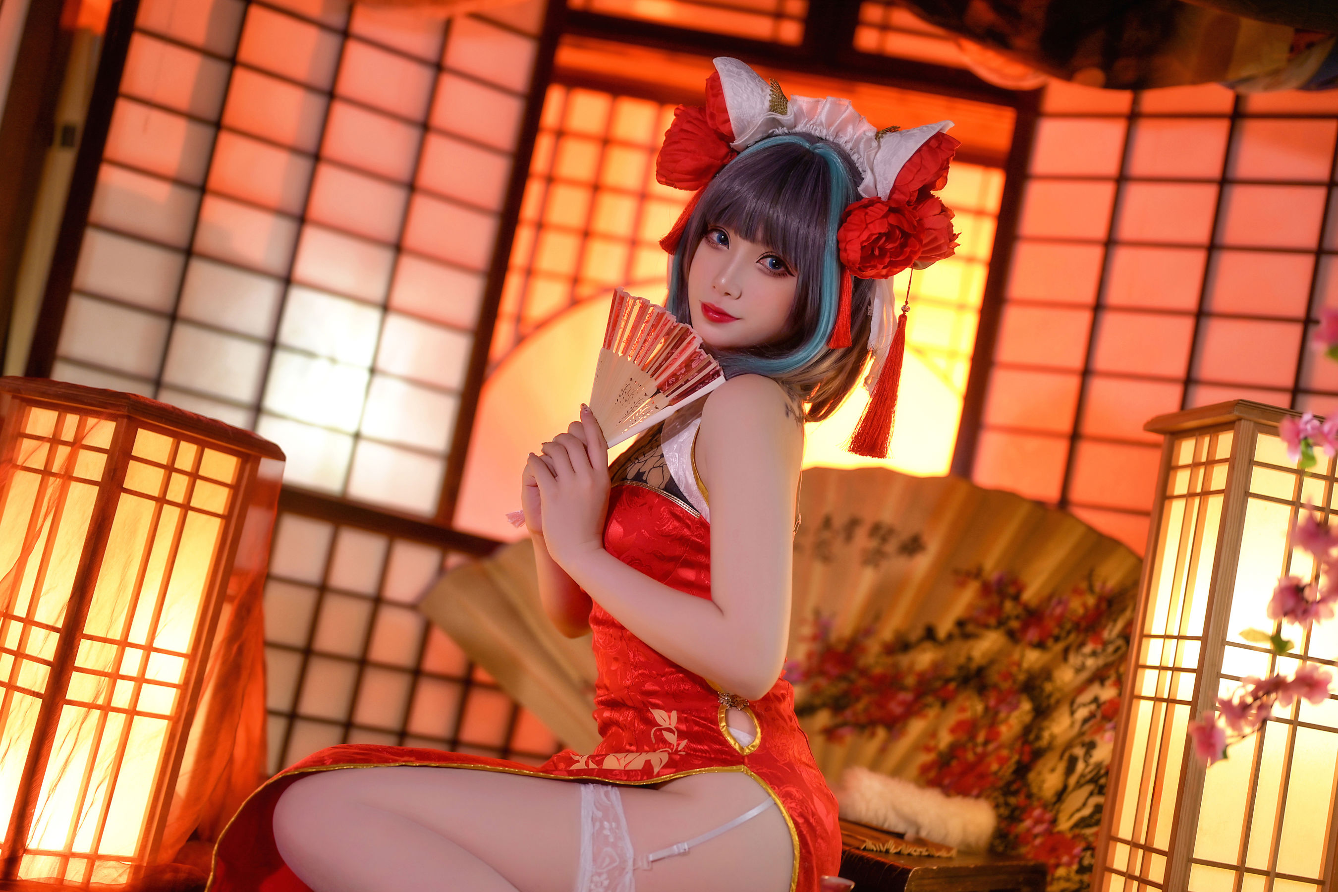 Gallery - Zyra秋 - 碧蓝航线 柴郡 红旗袍 - 图库库 - image 2