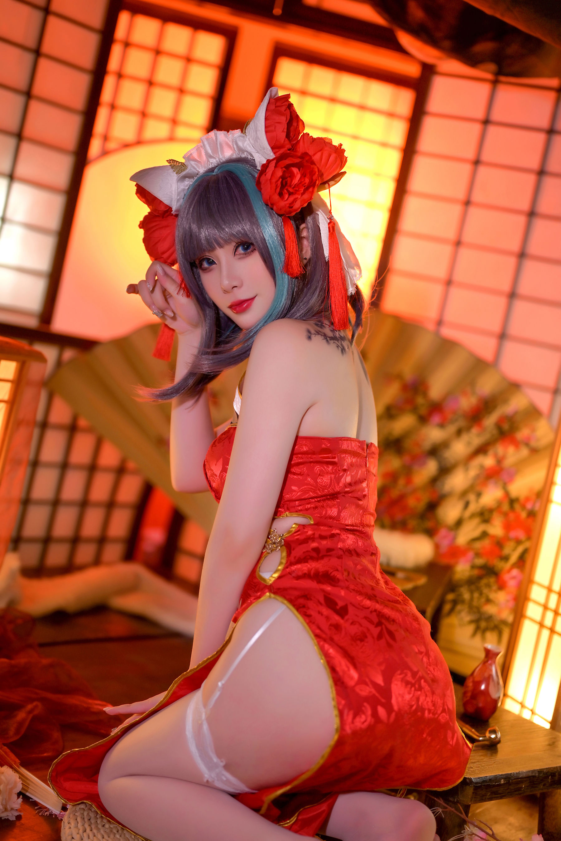 Gallery - Zyra秋 - 碧蓝航线 柴郡 红旗袍 - 图库库 - image 4