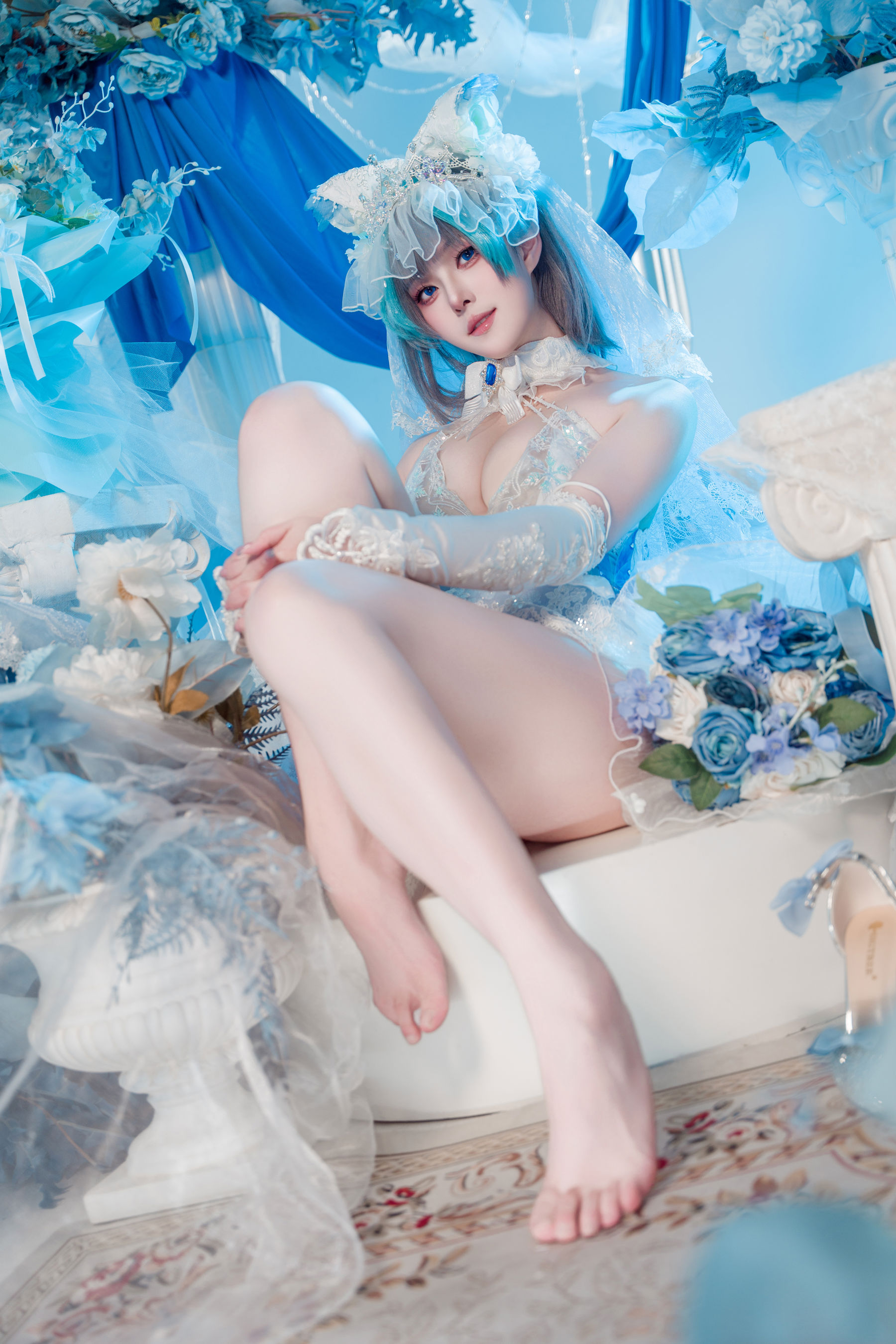 Natsuko夏夏子 - 碧蓝航线 柴郡婚纱/(70P)