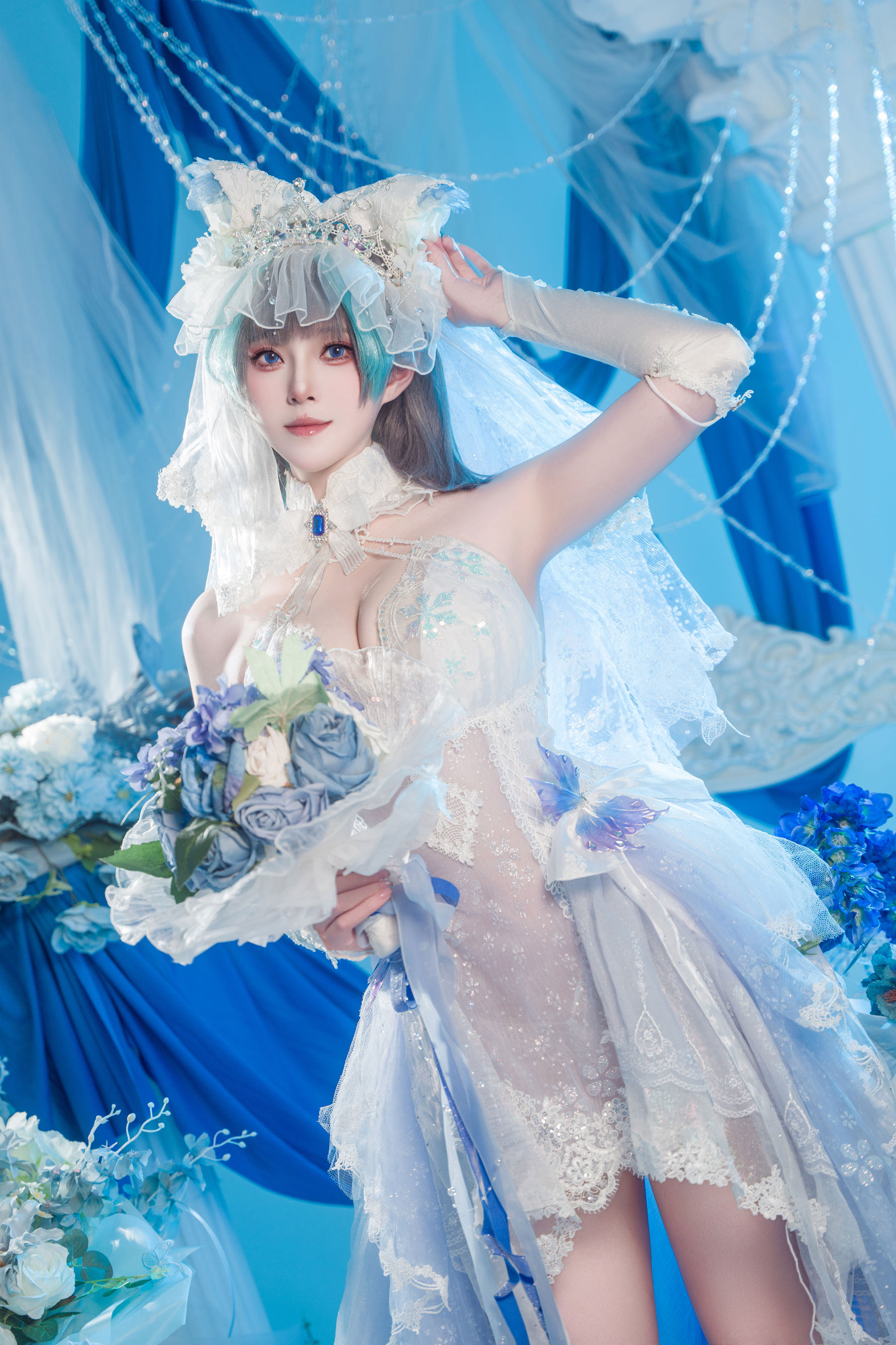 Natsuko夏夏子 - 碧蓝航线 柴郡婚纱/(70P)