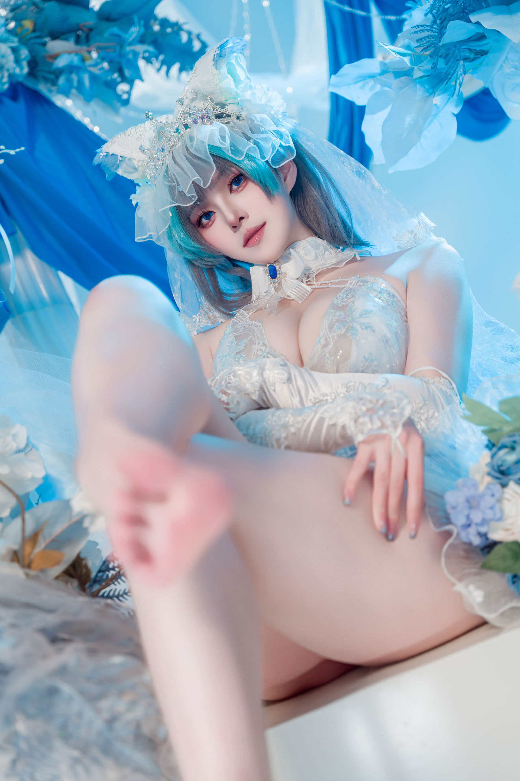 Natsuko夏夏子 - 碧蓝航线 柴郡婚纱/(70P)